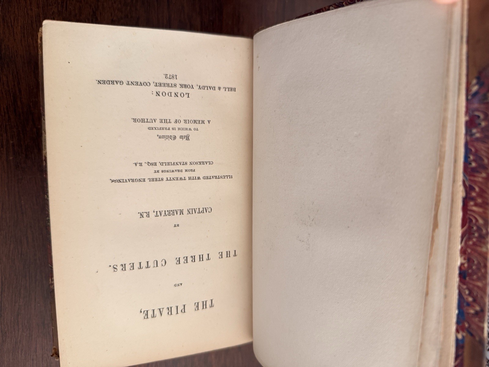 Captain Marryat Pirate Privateersman Antique Leather Book Bell & Daldy 1870s