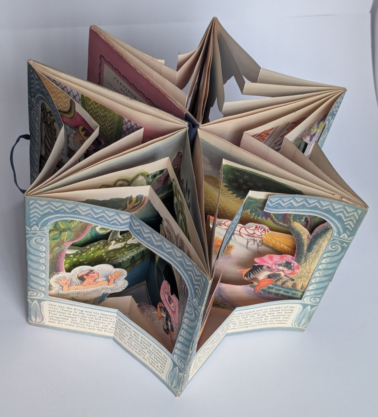 Puss in Boots Peepshow Book Folding Books Ltd Kathleen Hale 1950s Tunnel Book