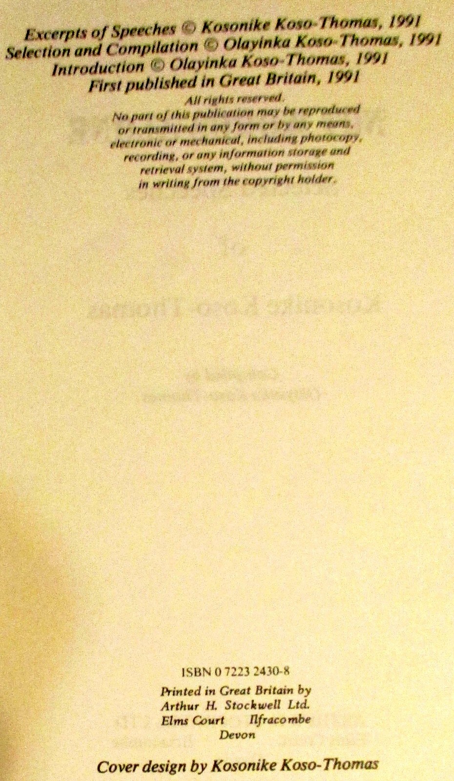 1991 Not Words Alone by Koso-Thomas SIGNED Hardcover Book 176 Pages RARE!!!!