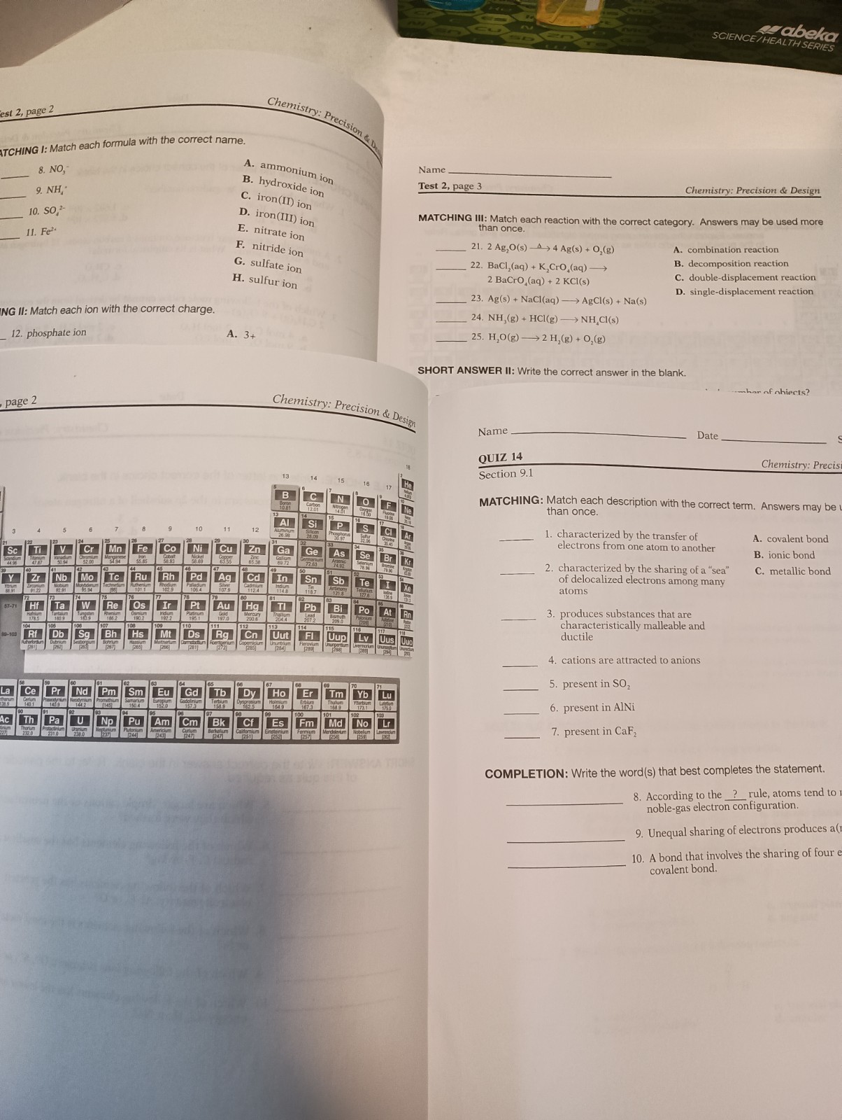 Abeka Chemistry: Precision & Design, 3rd Edition Set
