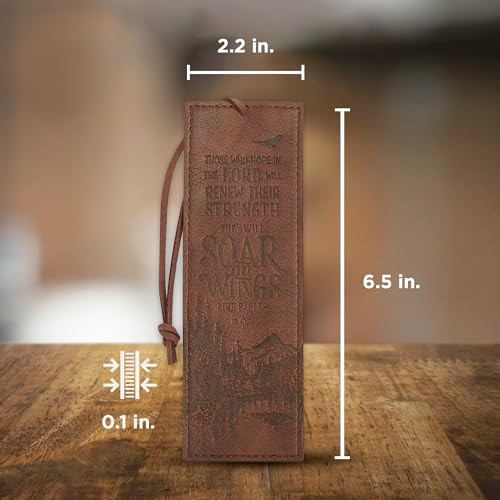 Premium Vegan Faux Leather Scripture Bookmark for Men: Soar On Wings – Isaiah