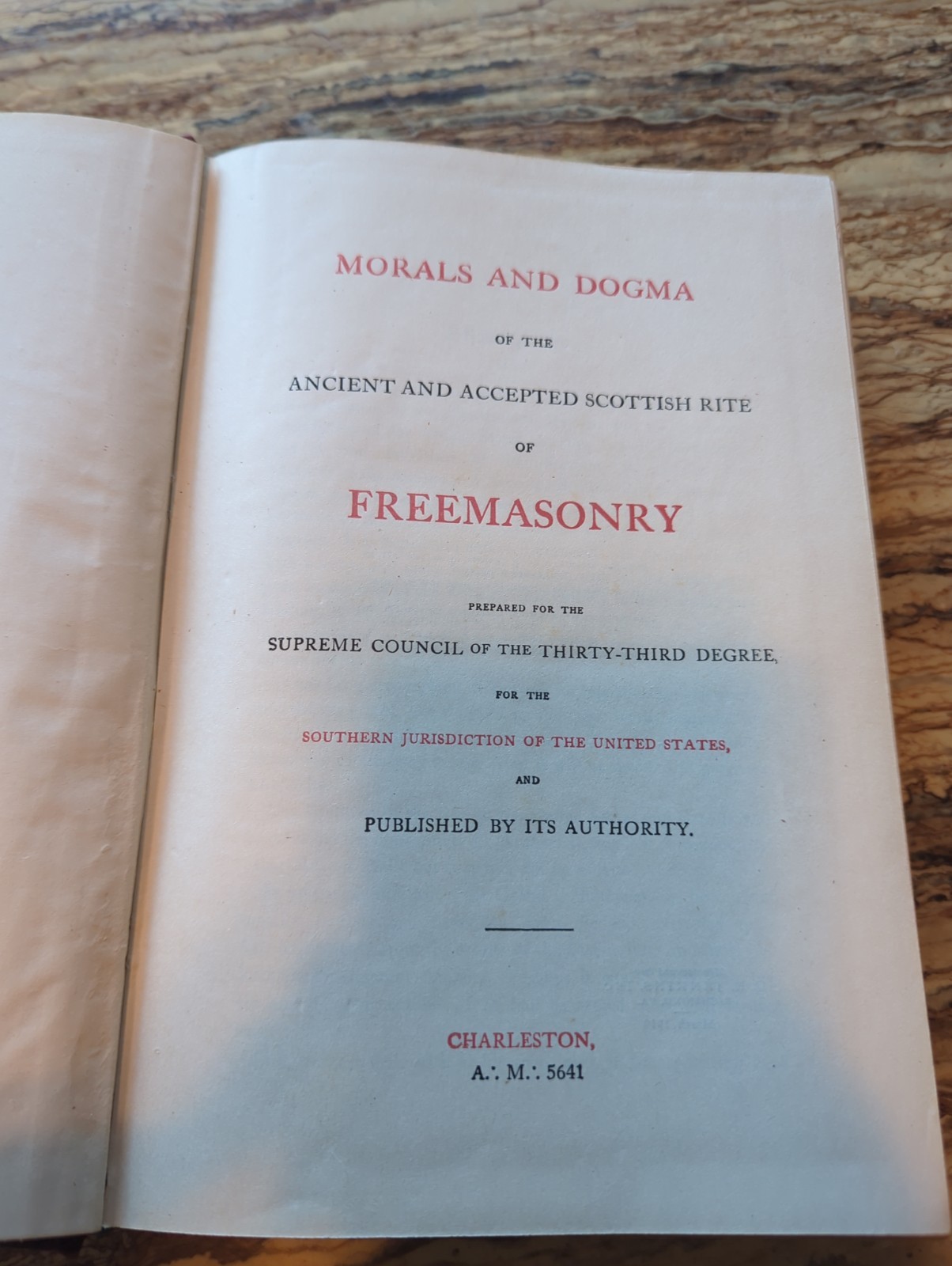 1919 Edition MORALS AND DOGMA By ALBERT PIKE With Purple Cover Very Good Cond.