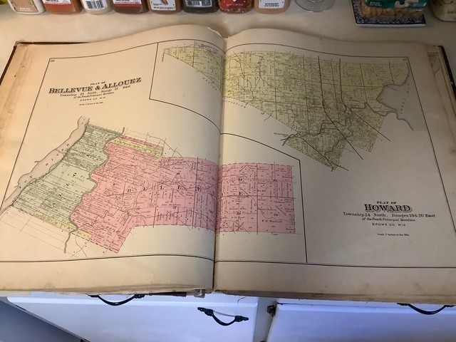 Wisconsin Atlas Plat Book Brown County 1889 History Color Maps Green Bay De Pere