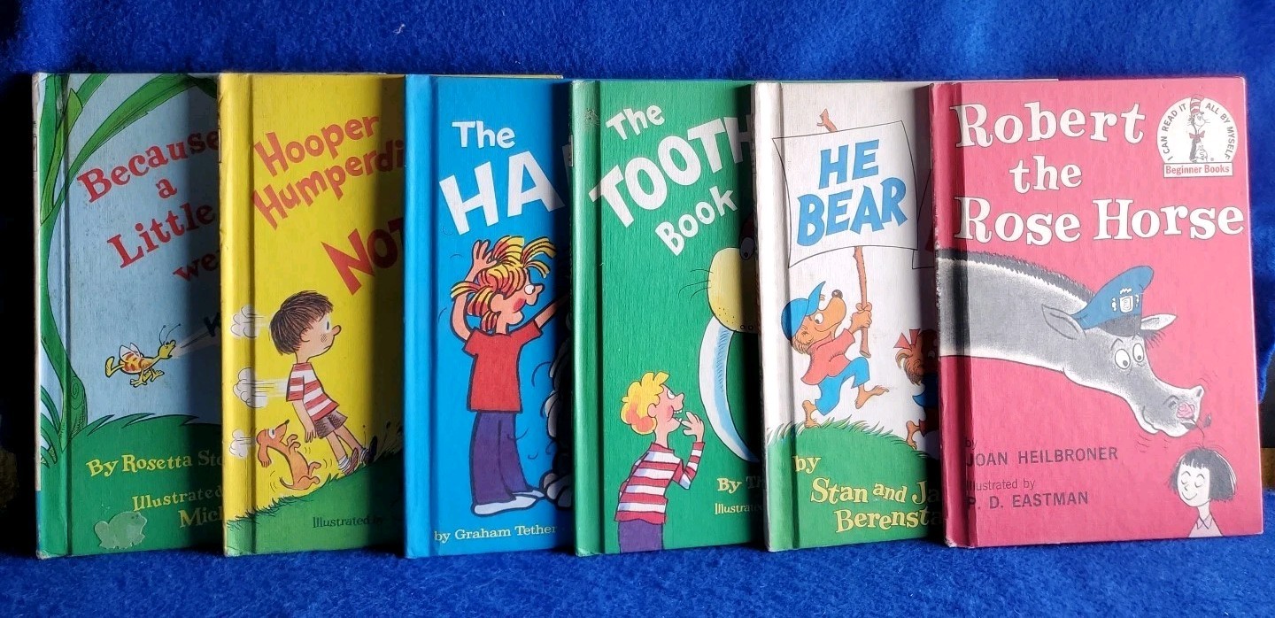 Lot of 38 Vintage Children’s Beginner Books Dr. Seuss Berenstains & More 1960-80