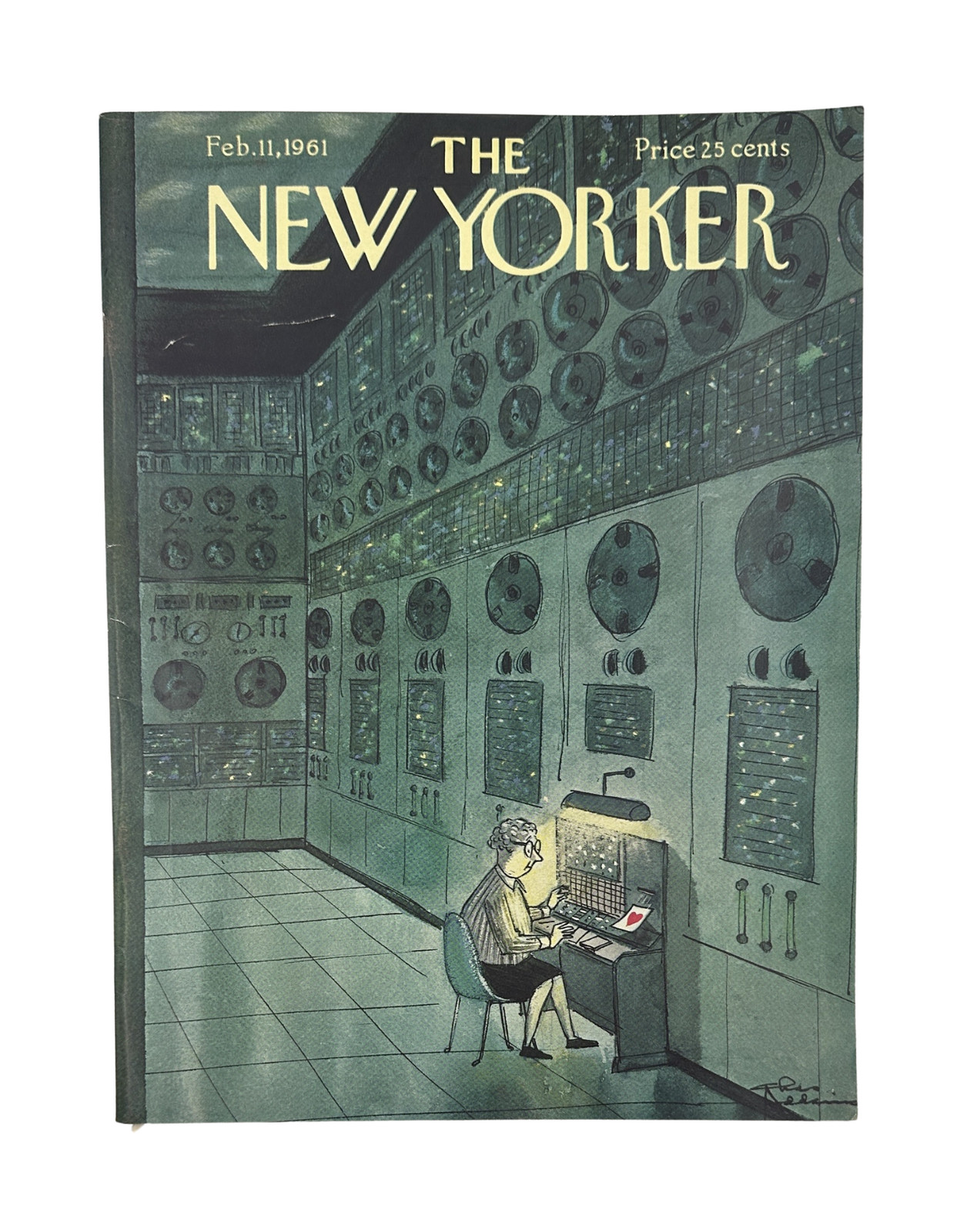 The New Yorker Magazine February 11, 1961 Computer Valentine Charles Addams Cove