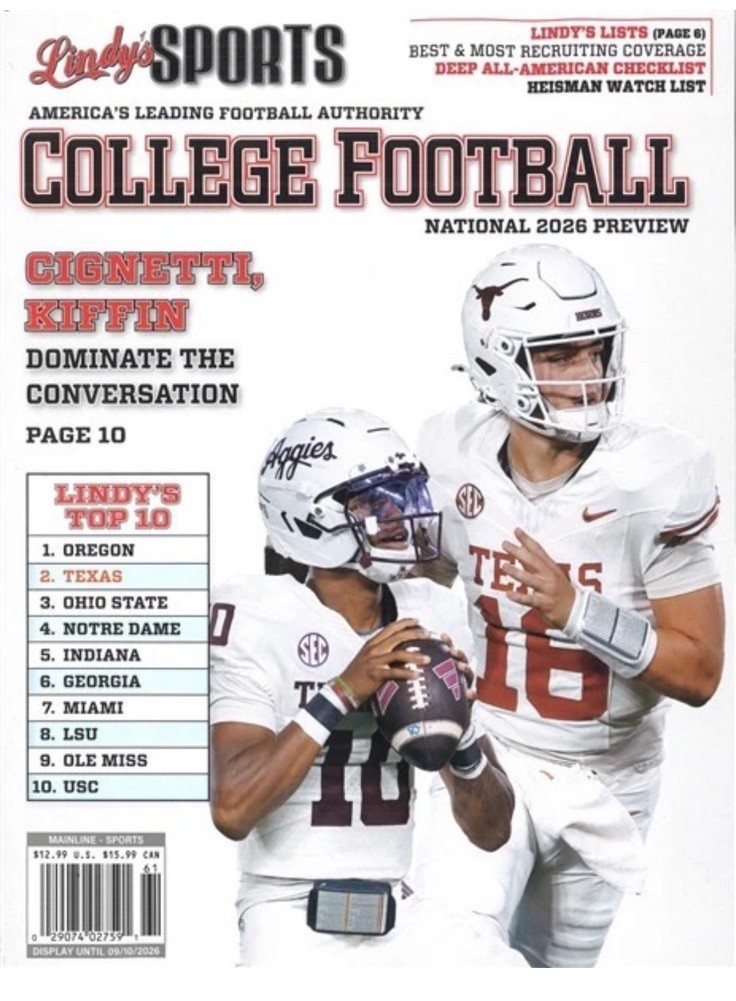 Lindys Sports College Football Magazine 2026 – Texas