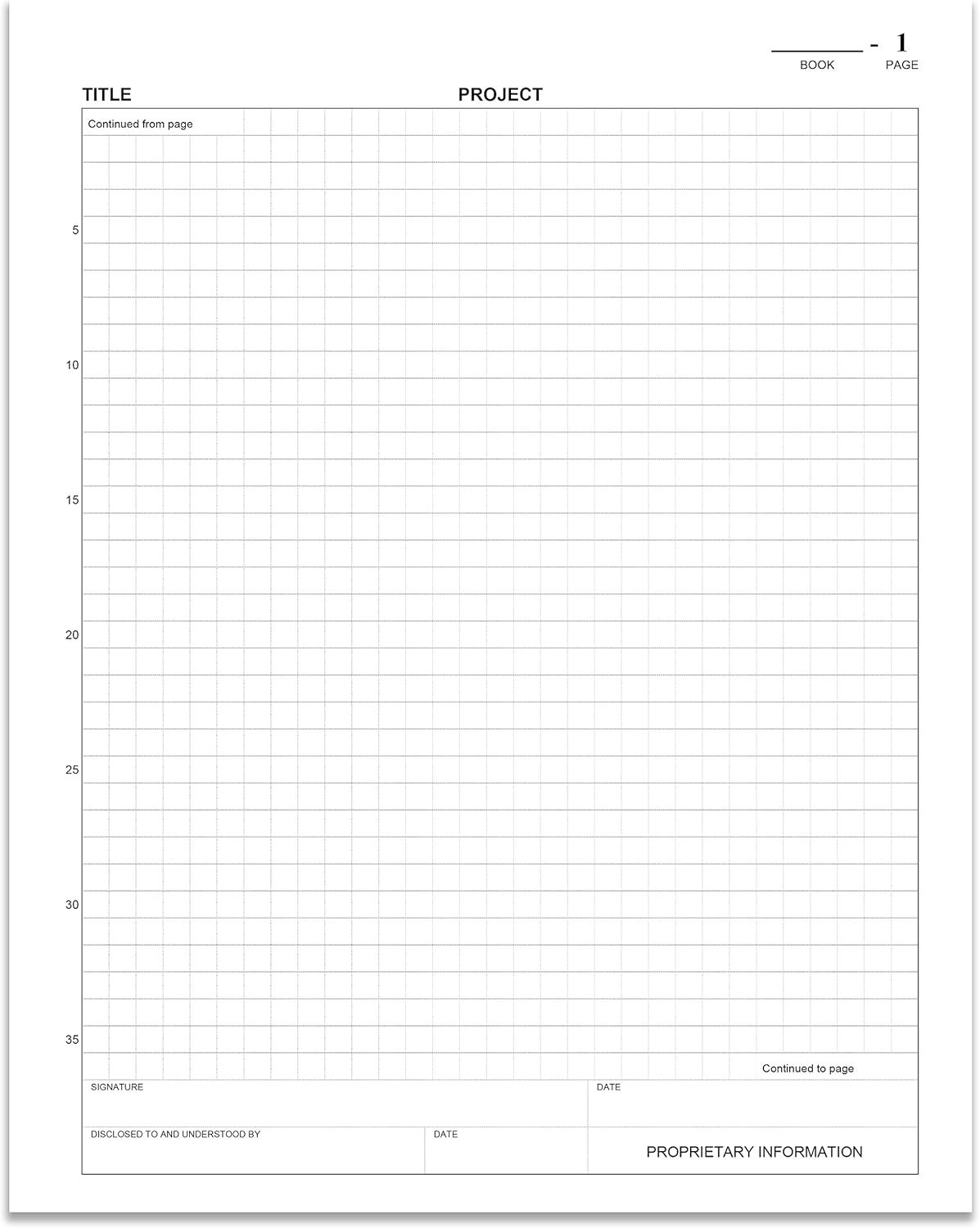 Lab Notebook – 168 Pages .25” Grid Format, 8 7/8” x 11 1/4”, Blue Cover, S…