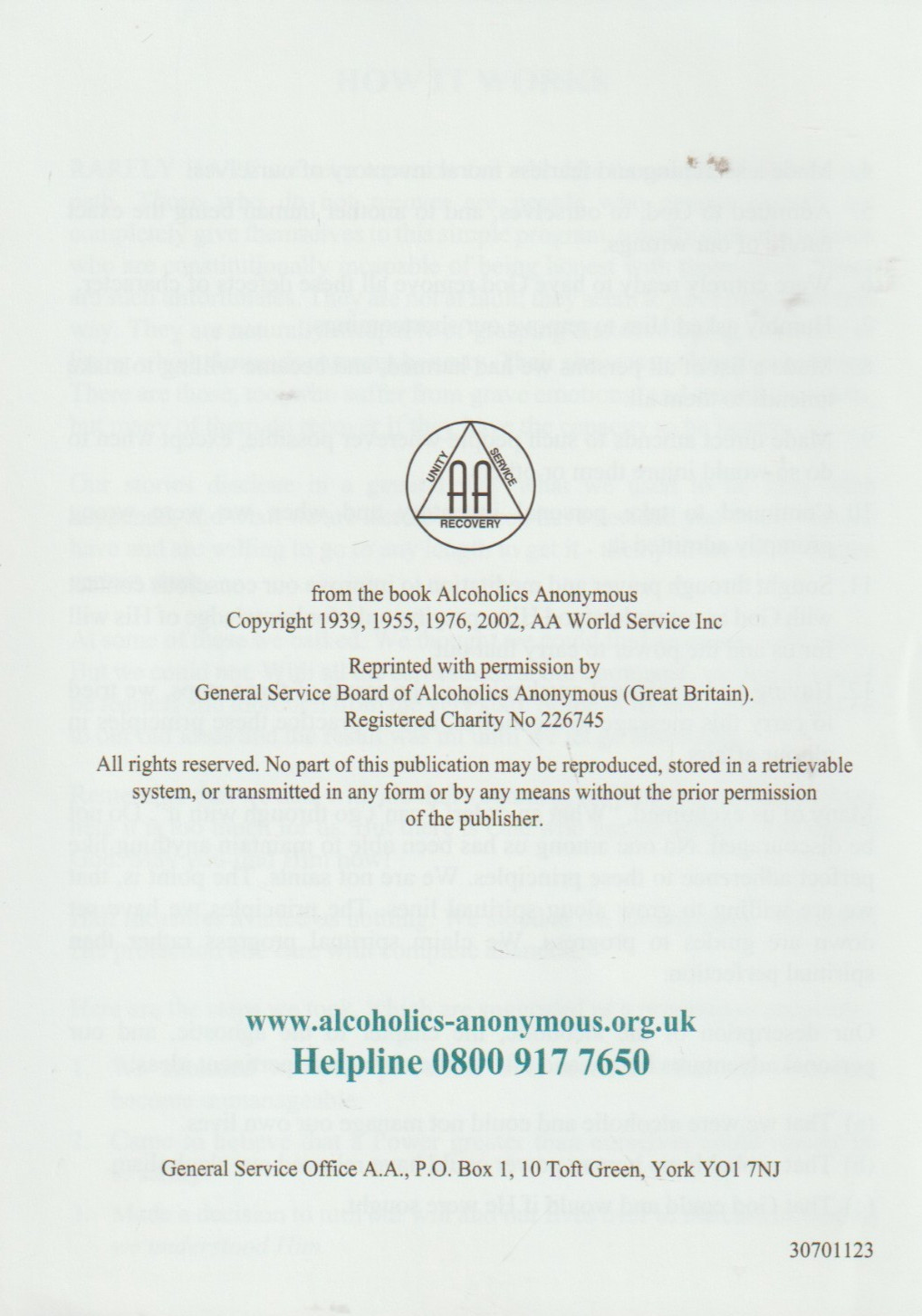 Three new Alcoholics Anonymous leaflets, 2 single-fold, 1 bi-fold, Great Britain
