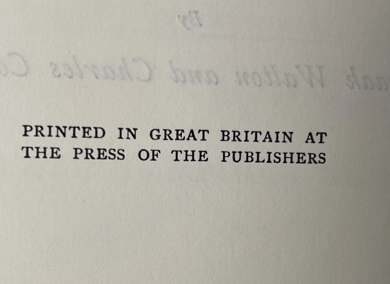 The Compleat Angler Hardback 1926 Izaak Walton Charles Cotton Fishing Book
