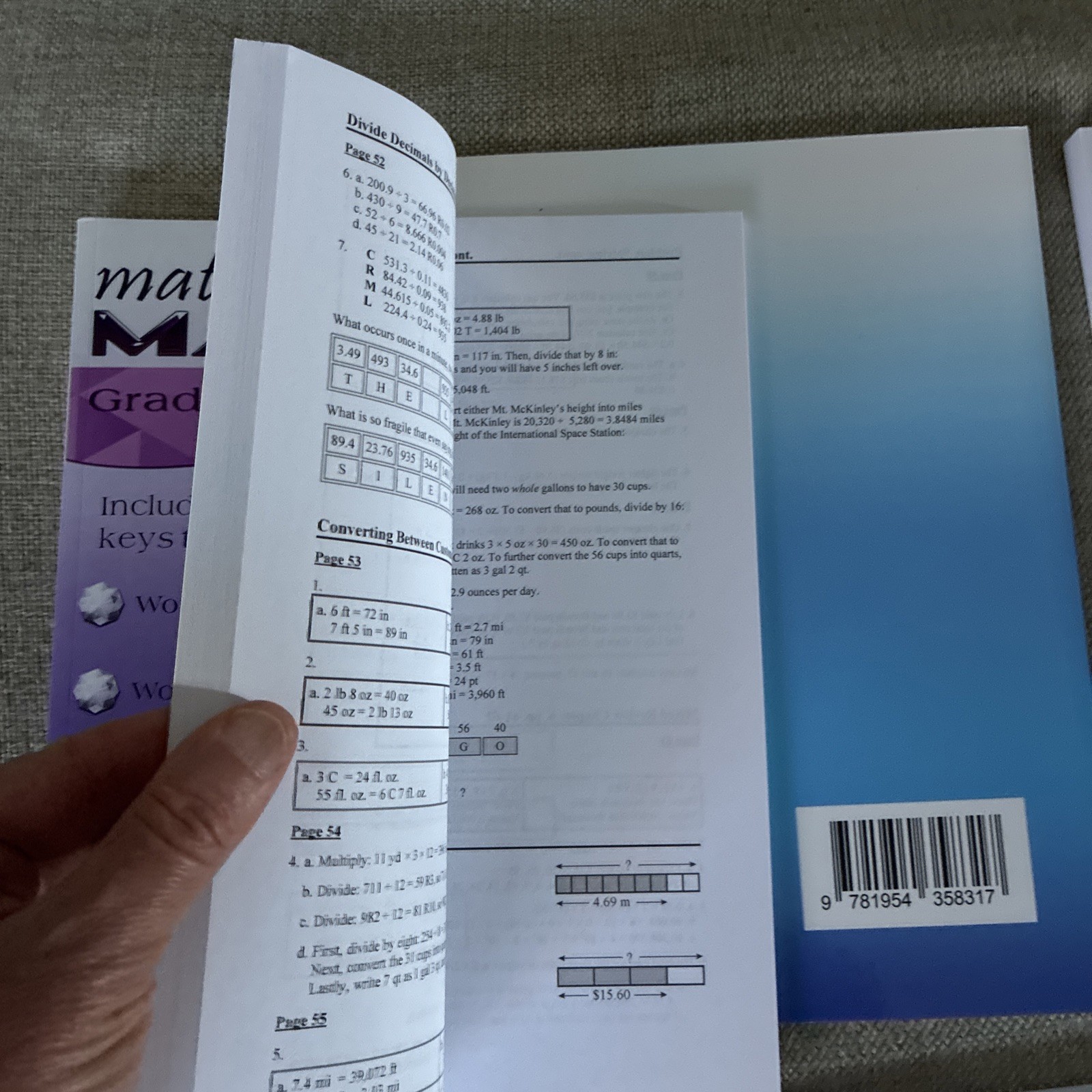 Math Mammoth Grade 5: 5A, 5B Worktext, Tests & Cumulative Review,Answer Keys x4