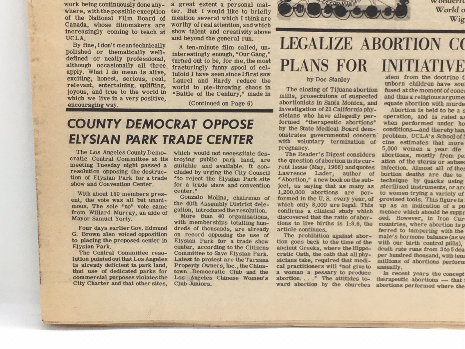 May 20, 1966 Los Angeles Free Press The Case For Legalizing Abortions, LSD