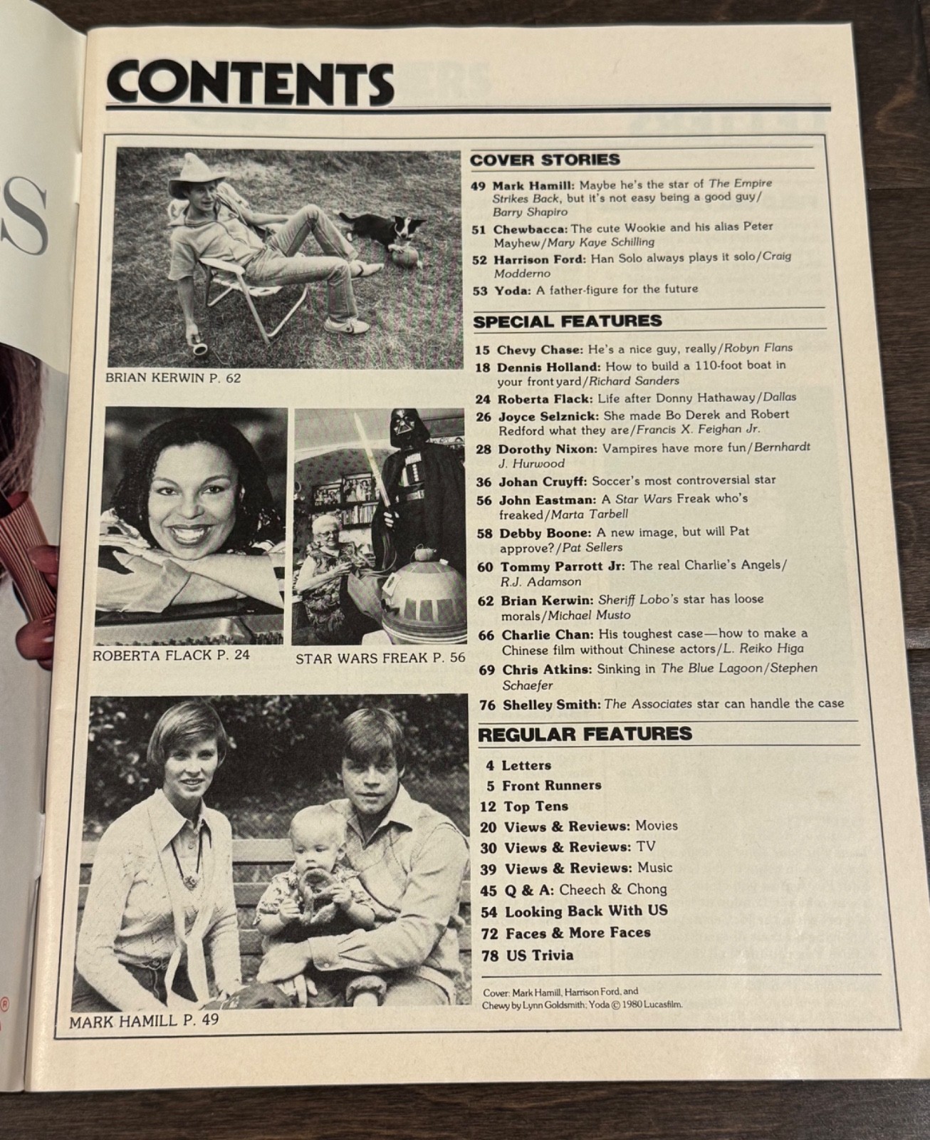 US Magazine July 22, 1980 Star Wars Mark Hamill Yoda Frank Oz Roberta Flack