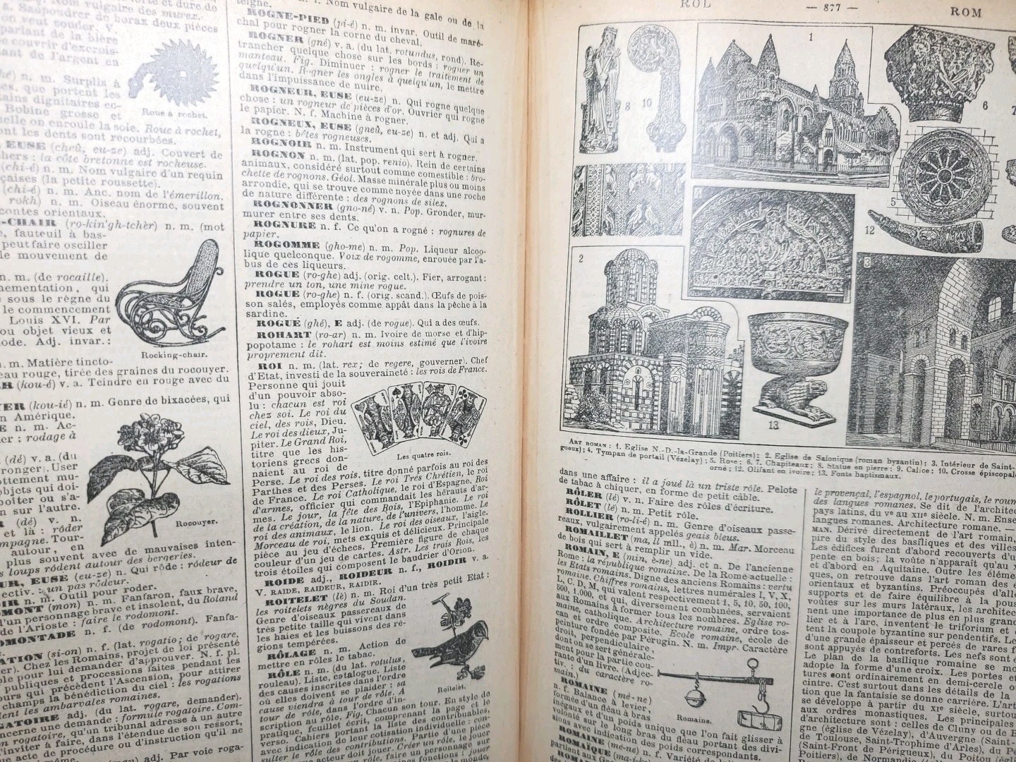 Antique 1920s Petit Larousse Illustrated Dictionary Paris HC French 1664 Pages