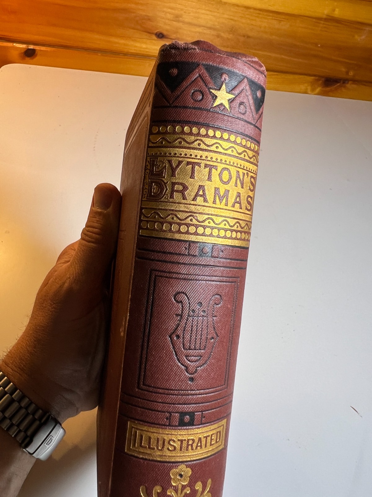 Lytton’s Dramas Victorian Decorative Book 1800s Routledge Cover Ornate Gilded