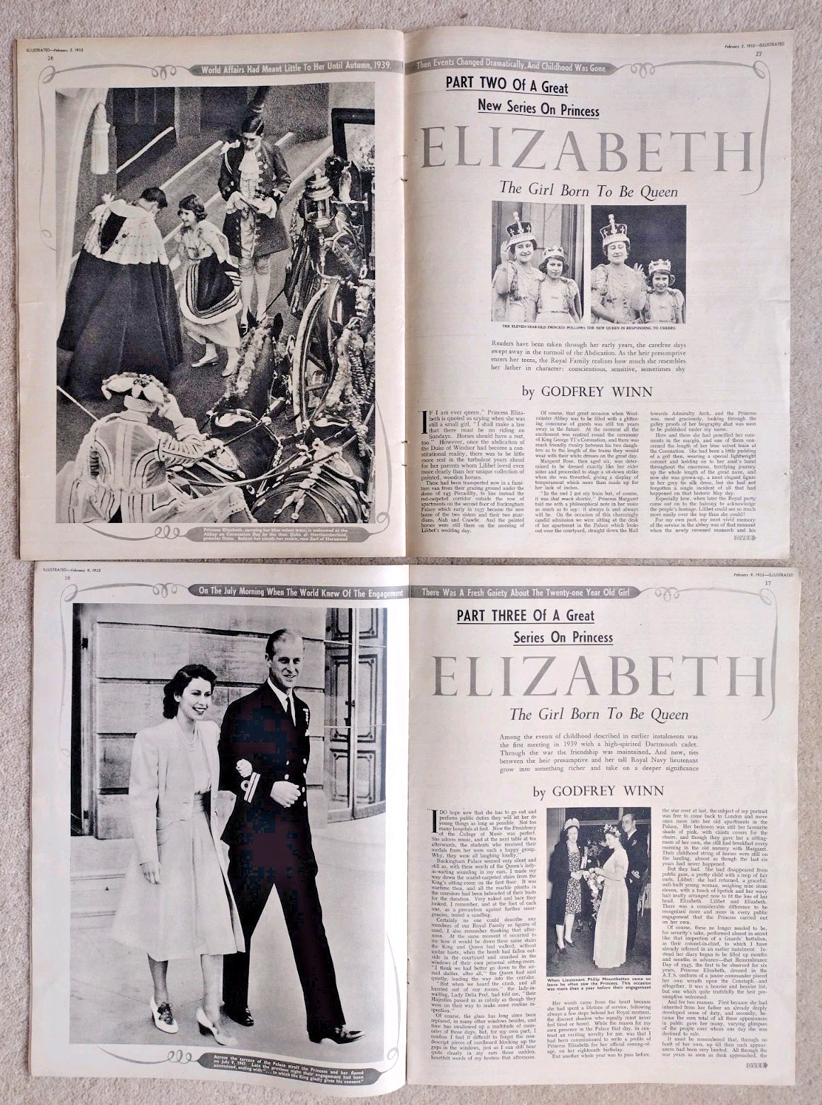 Illustrated magazine Jan-Mar 1952 x9: Elizabeth The Girl Born to be Queen +++