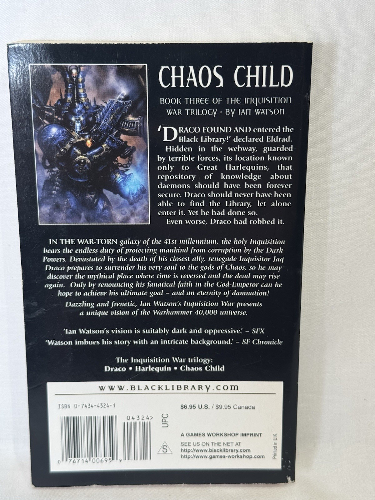 Chaos Child Ian Watson Warhammer 40K Inquisition War #3 2003 1st Printing