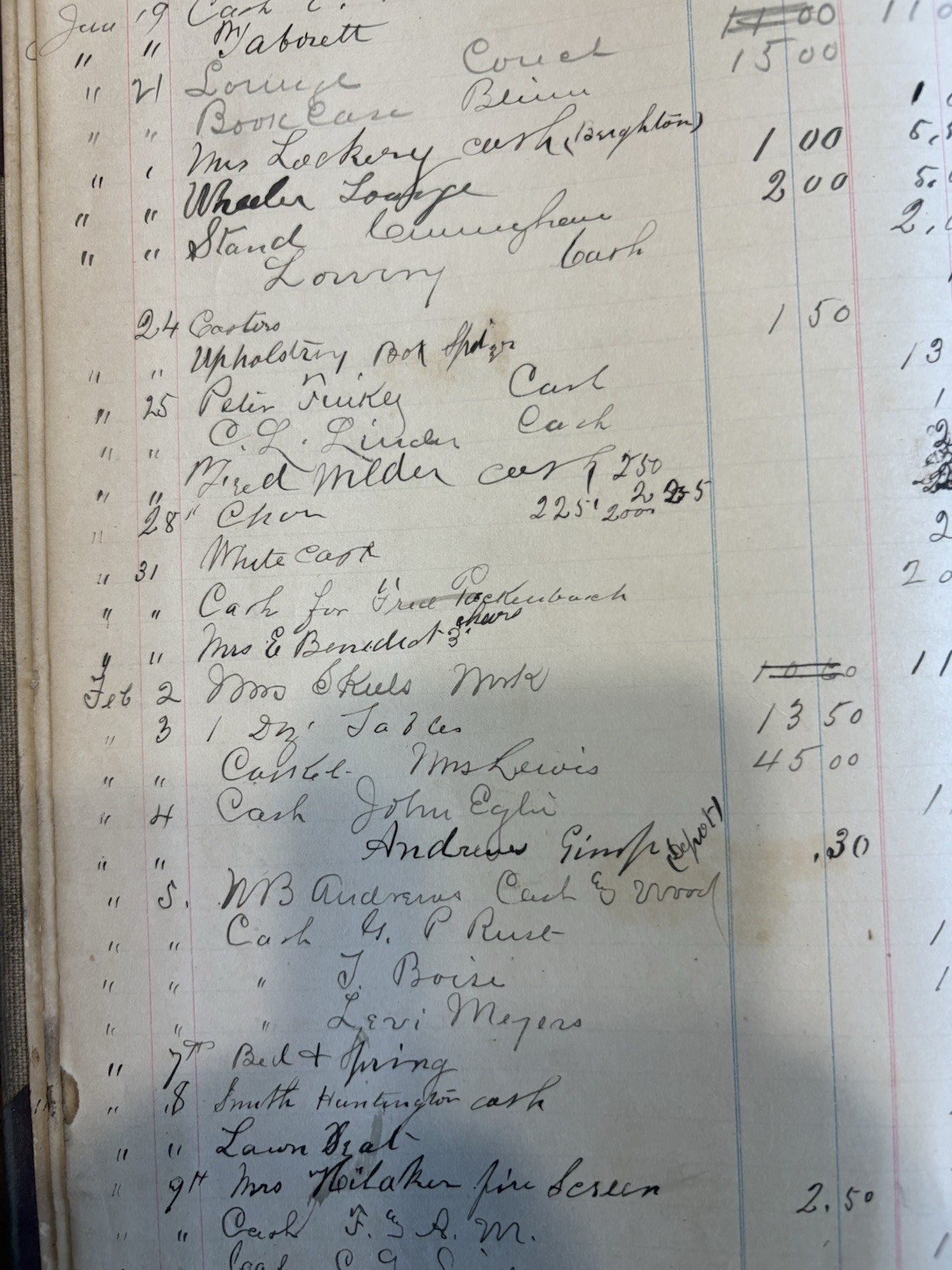 Antique Ledger For Undertaker & Furniture Co. 1898-1901 Complete With 152 Pages