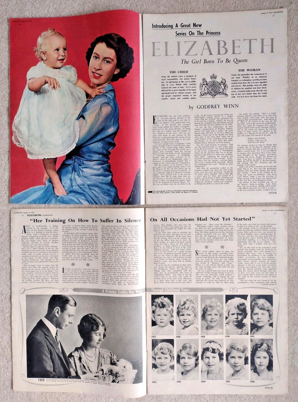 Illustrated magazine Jan-Mar 1952 x9: Elizabeth The Girl Born to be Queen +++