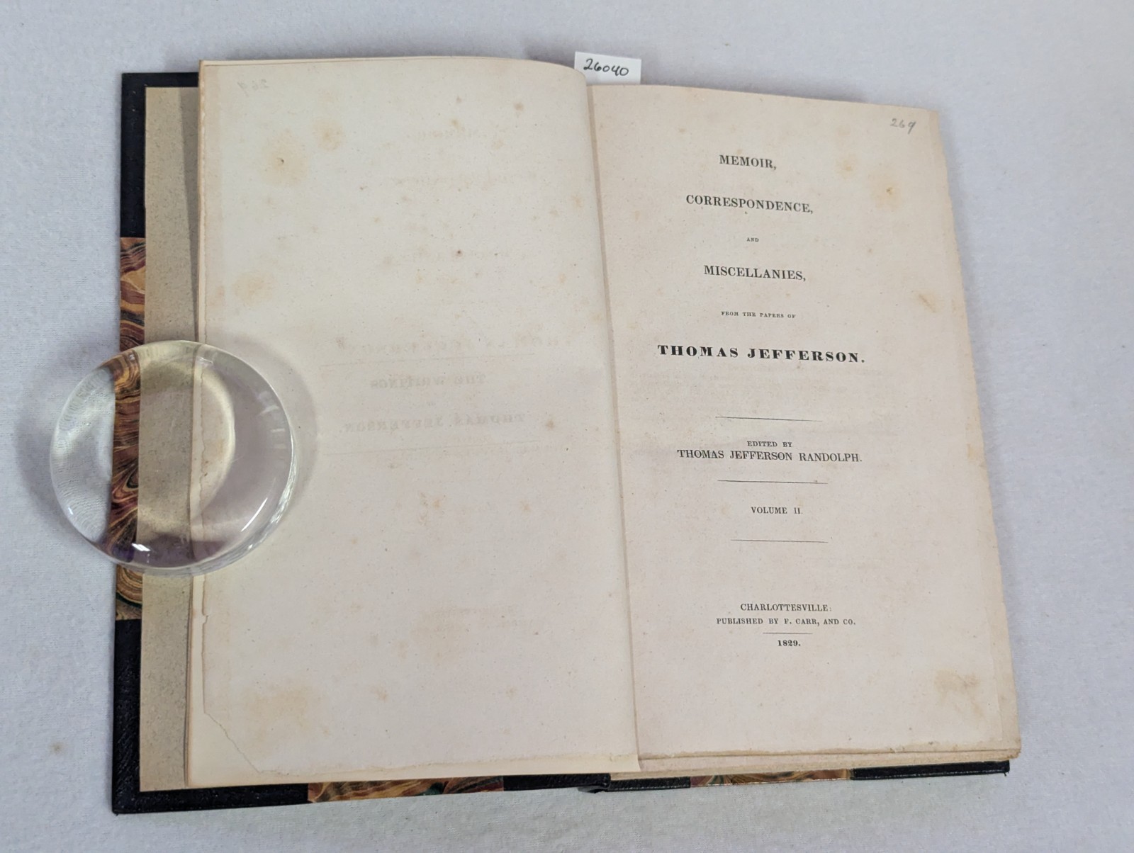 Memoir Correspondence Miscellanies of Thomas Jefferson ~ Antique 1829 ~ Randolph