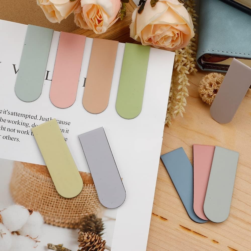 15PCS Magnetic Bookmarks for Students, Adults, and Kids in Solid Colors