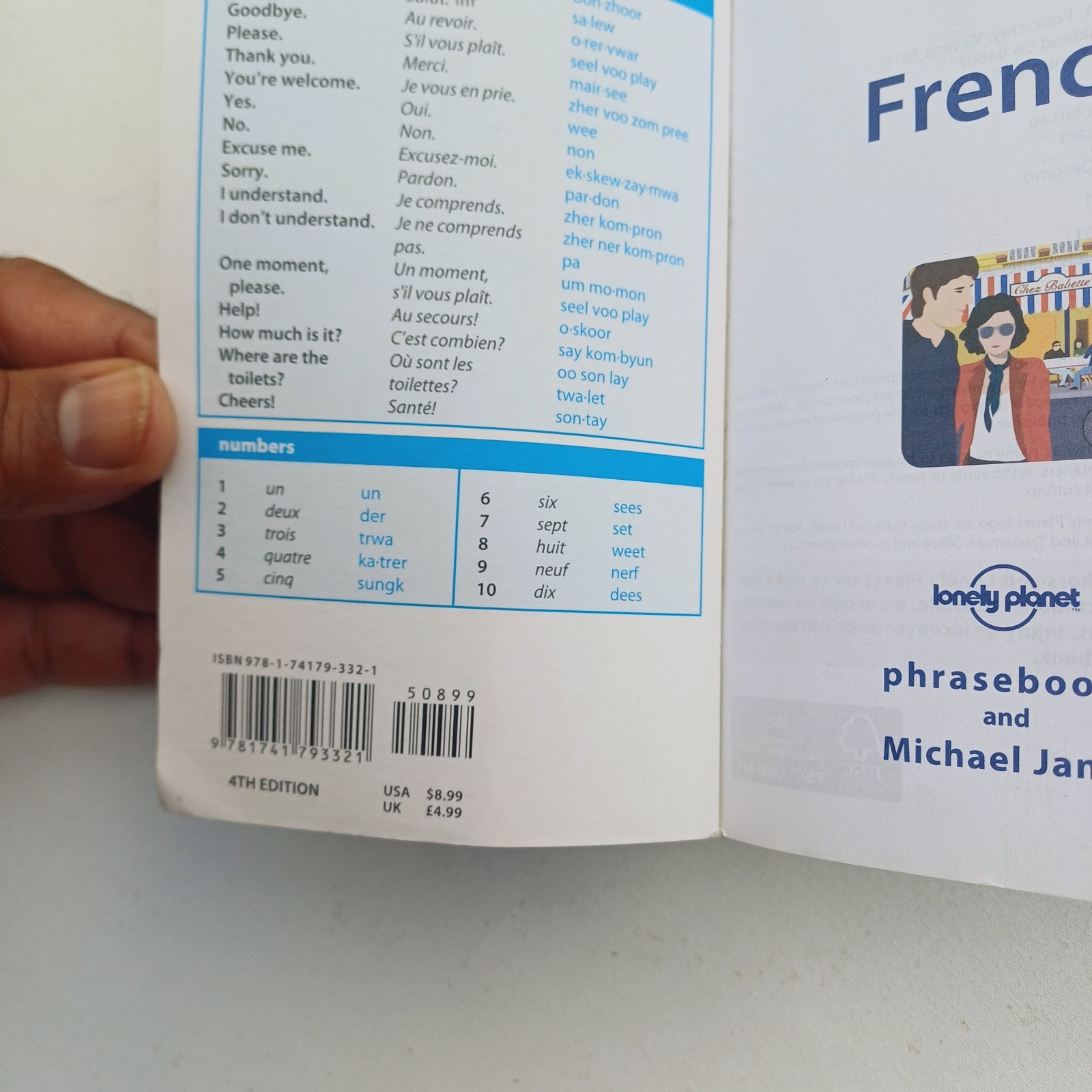Lonely Planet French Phrasebook & Dictionary 4th Ed 2011 Palm Sized 140mm x 95mm