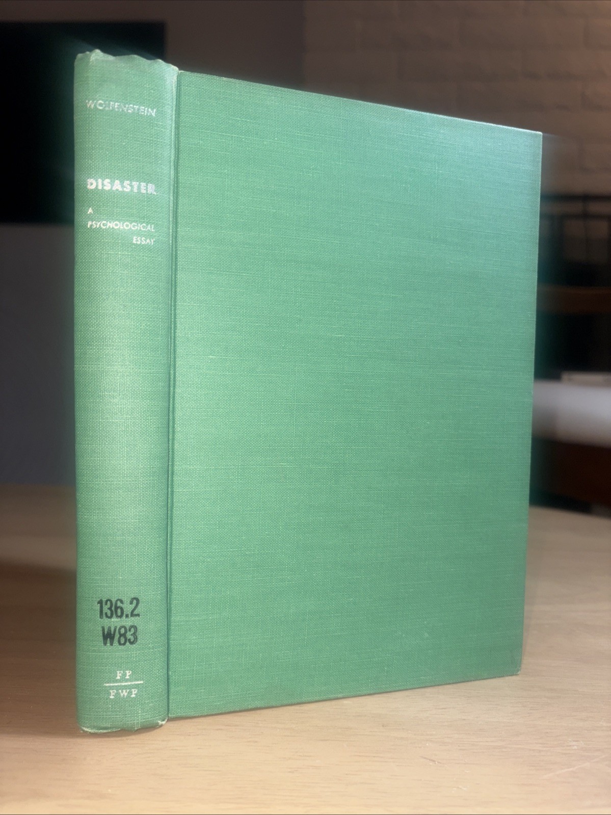 Disaster A Psychological Essay Martha Wolfenstein 1957 1st Edition Ex-lib VG