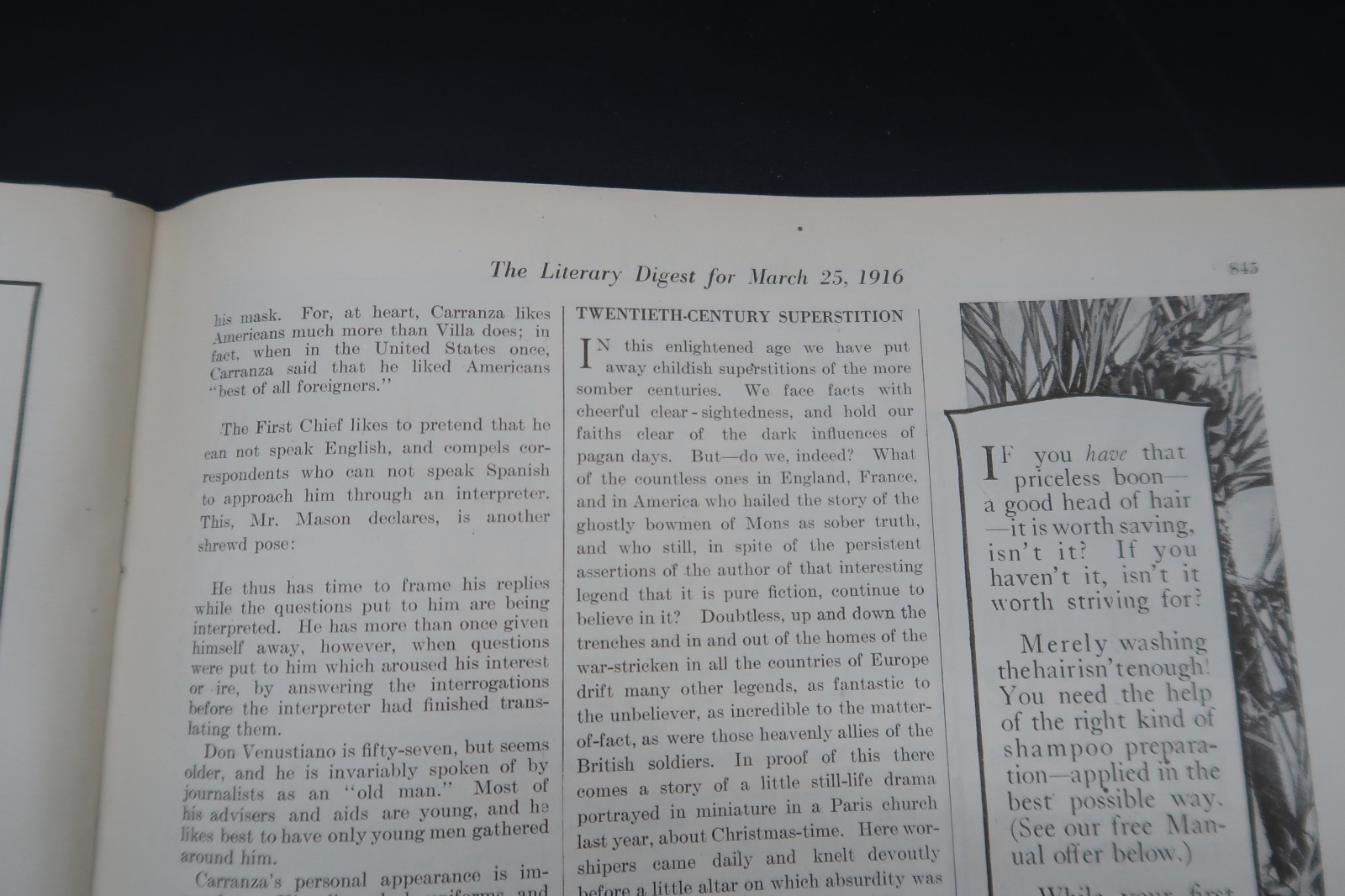 Antique Literary Digest Mar 25, 1916 Funk & Wagnalls Vol 52 #13 WW1 Science Art