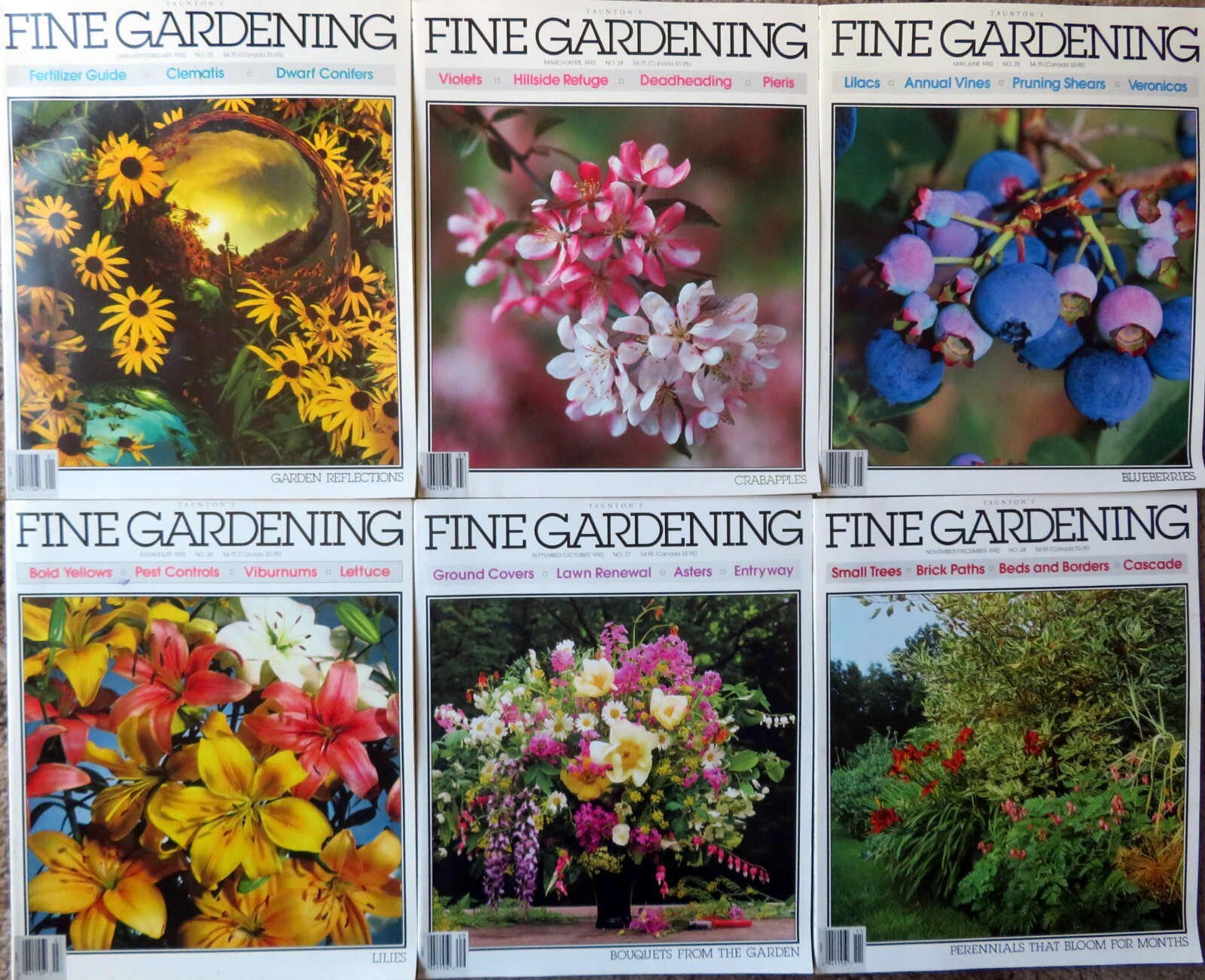 Taunton’s FINE GARDENING Magazine – Your Choice, Year Lots from 1990-2010