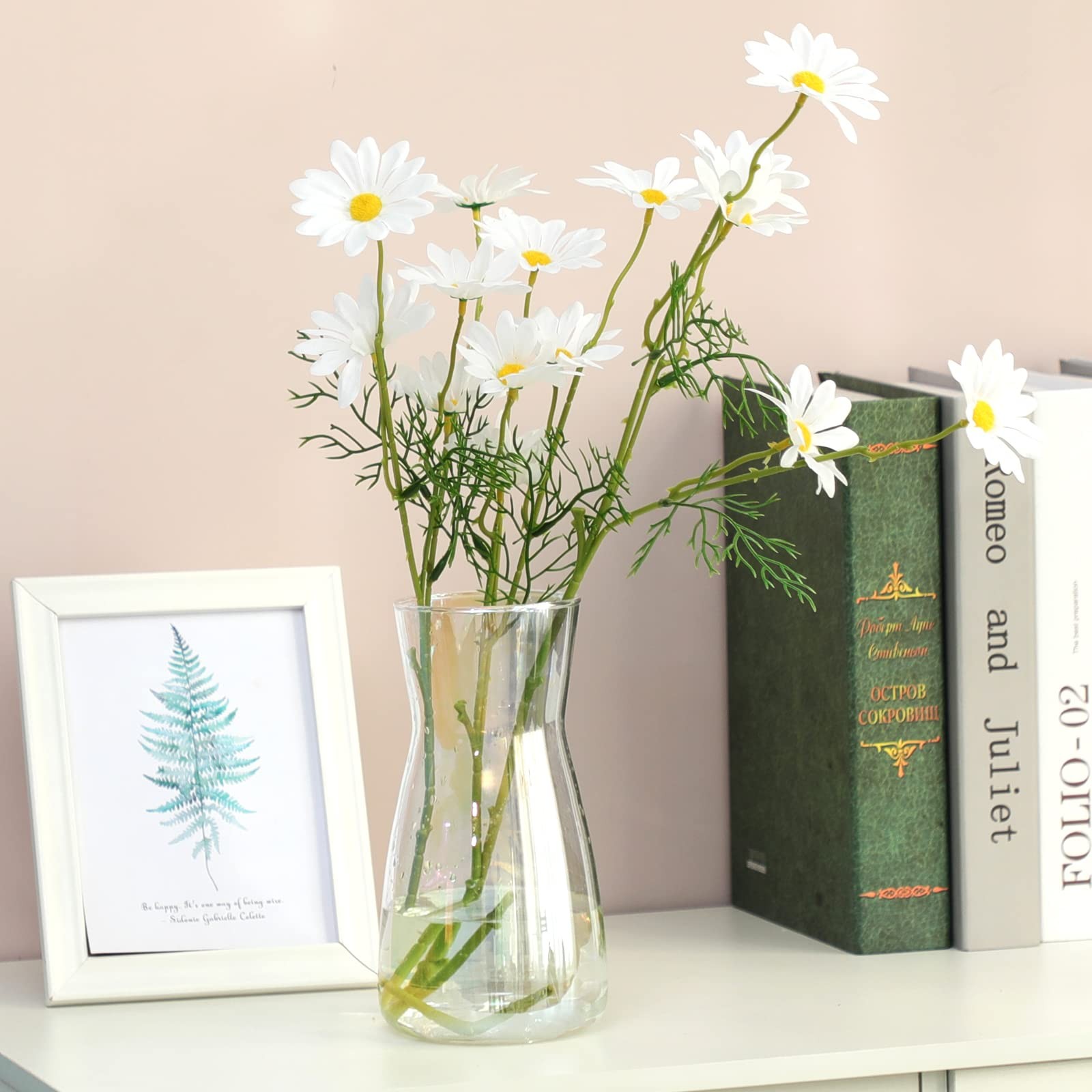 8 inch Iridescent Glass Flower Vases for 8 inches (Height),