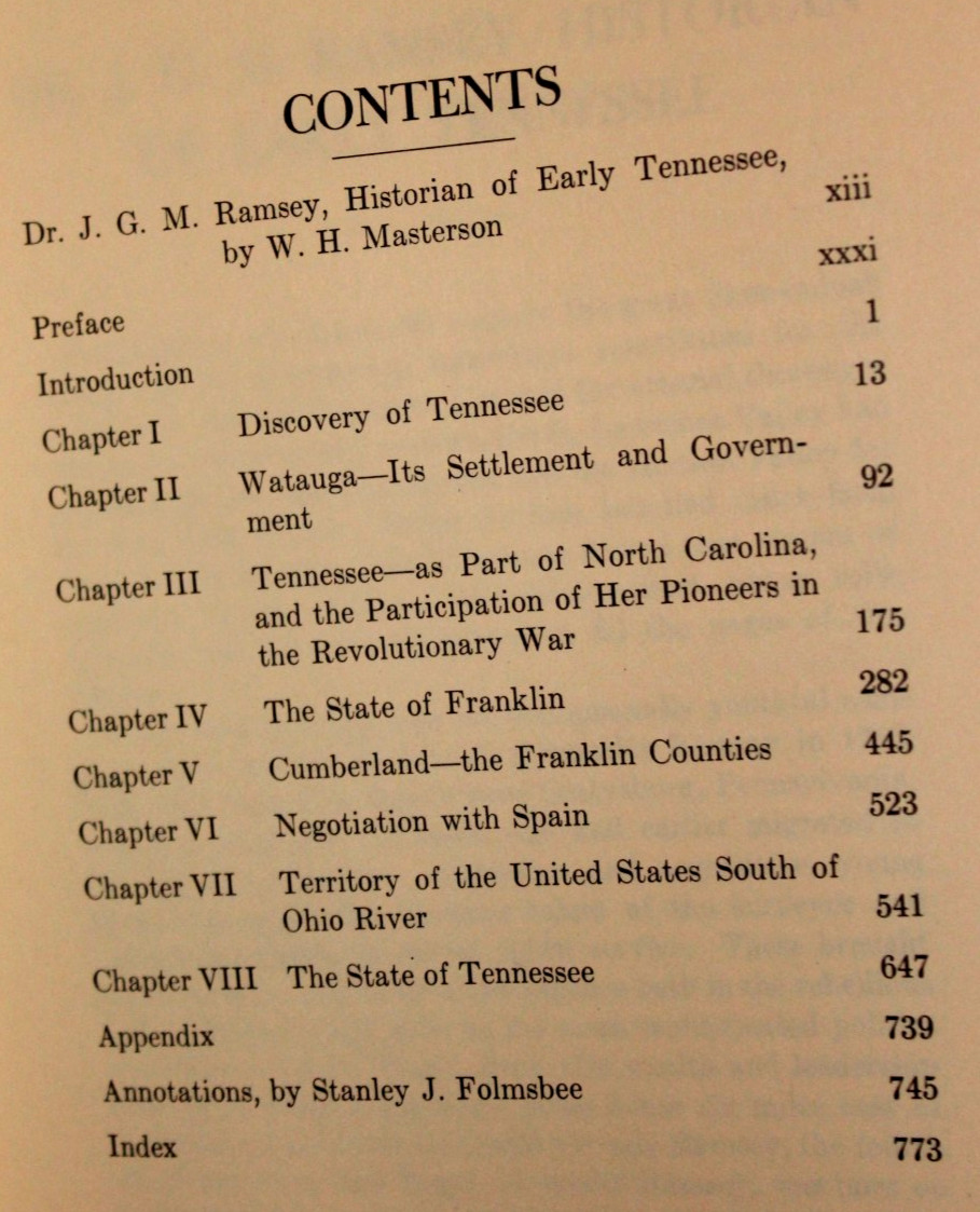 ANNALS OF TENNESSEE by J.G.M. Ramsey (1999 Overmountain Press Printing) 821 pgs