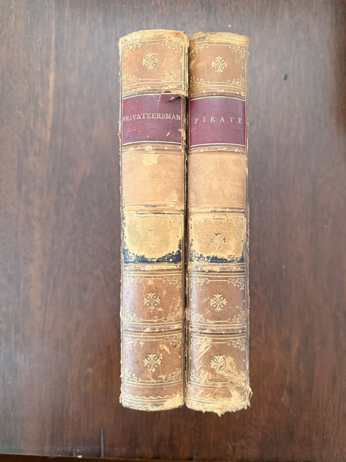 Captain Marryat Pirate Privateersman Antique Leather Book Bell & Daldy 1870s