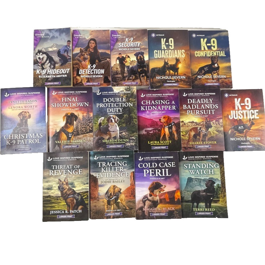 Harlequin Intrigue Love Inspired Suspense K-9 Dog Romance Book Lot 15 LP VG