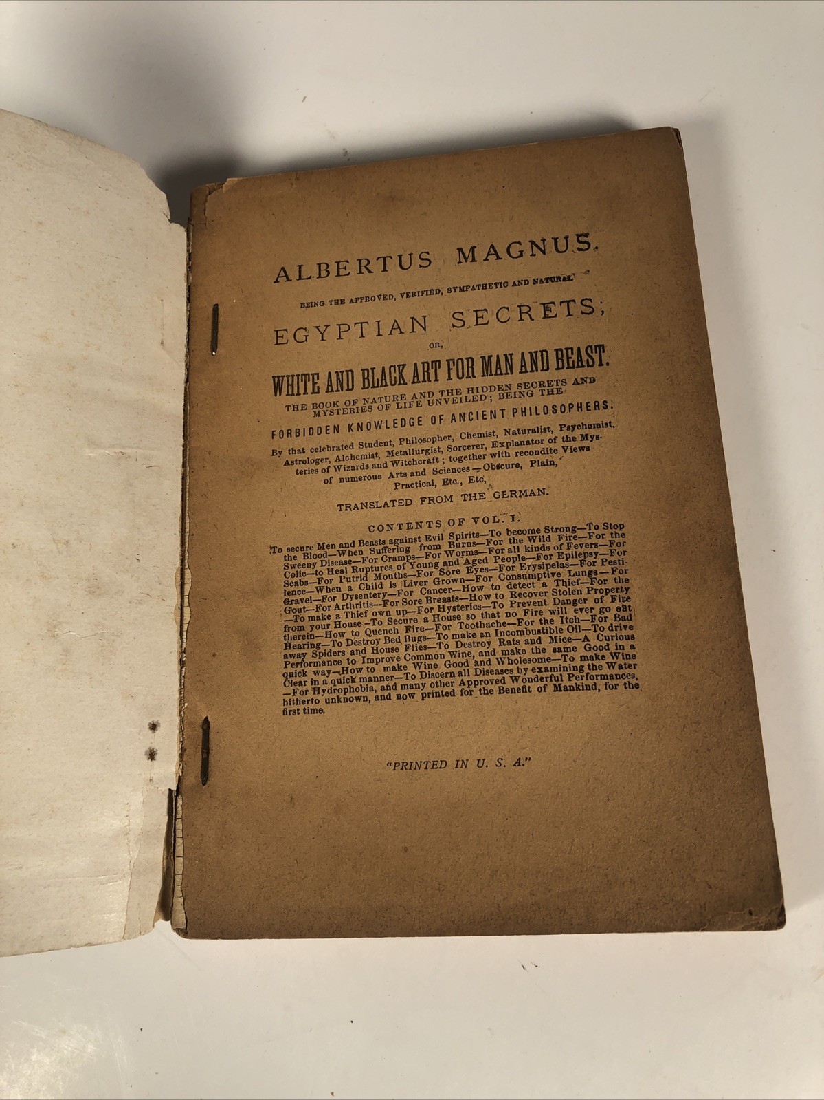 c1900 “ALBERTUS MAGNUS – EGYPTIAN SECRETS or WHITE AND BLACK ART – Occult PB