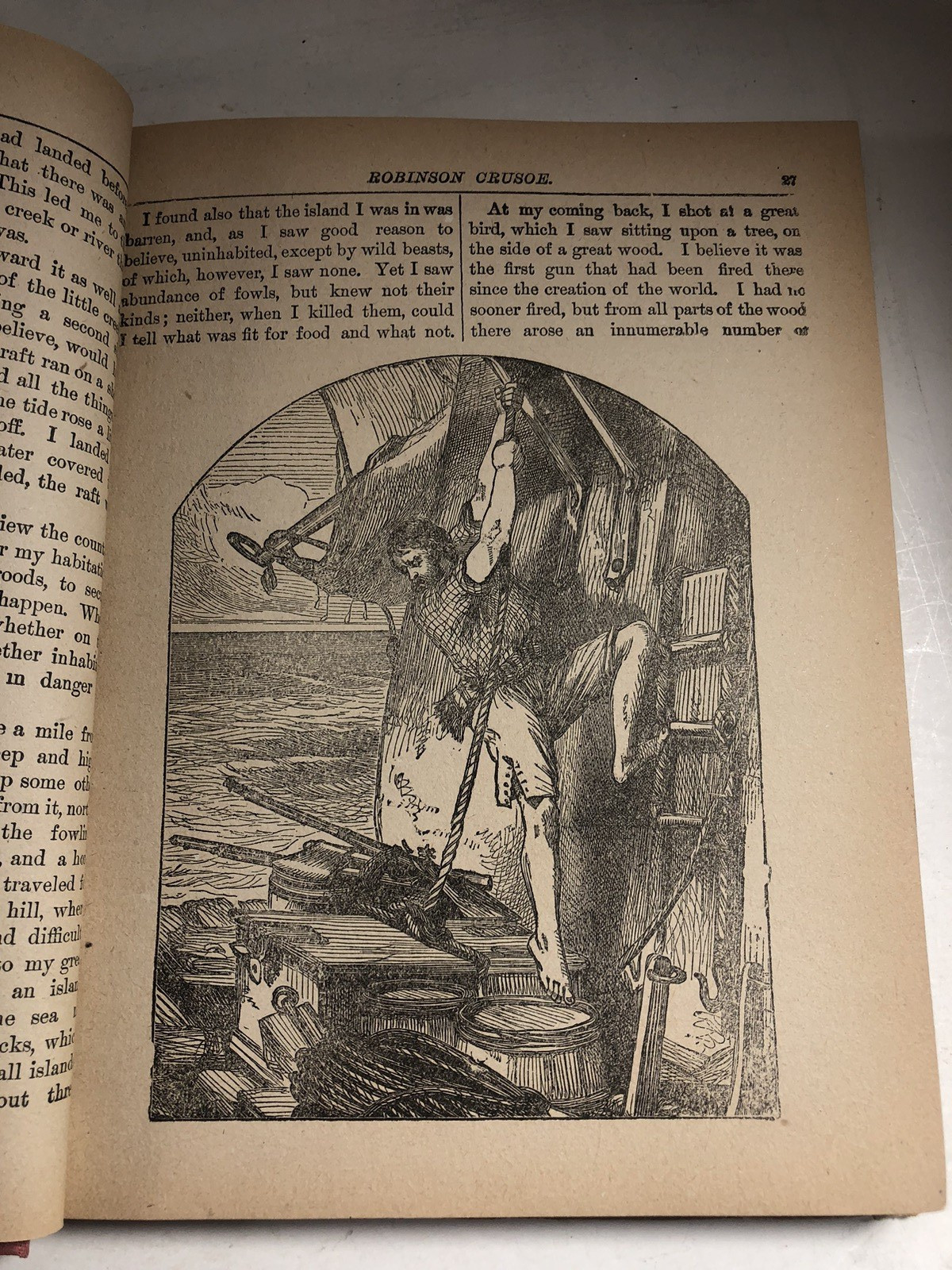 Robinson Crusoe Vintage Primitive Hard Cover Classic Book 1909 Daniel Defoe
