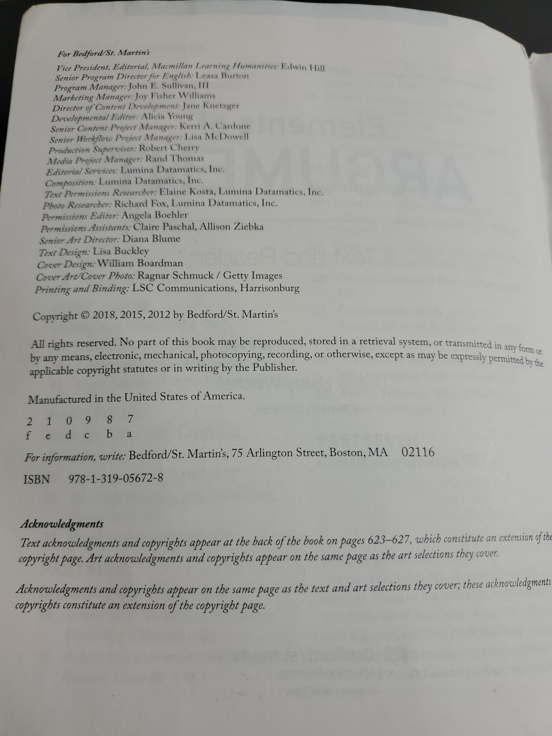 Elements of Argument: A Text and Reader twelfth edition