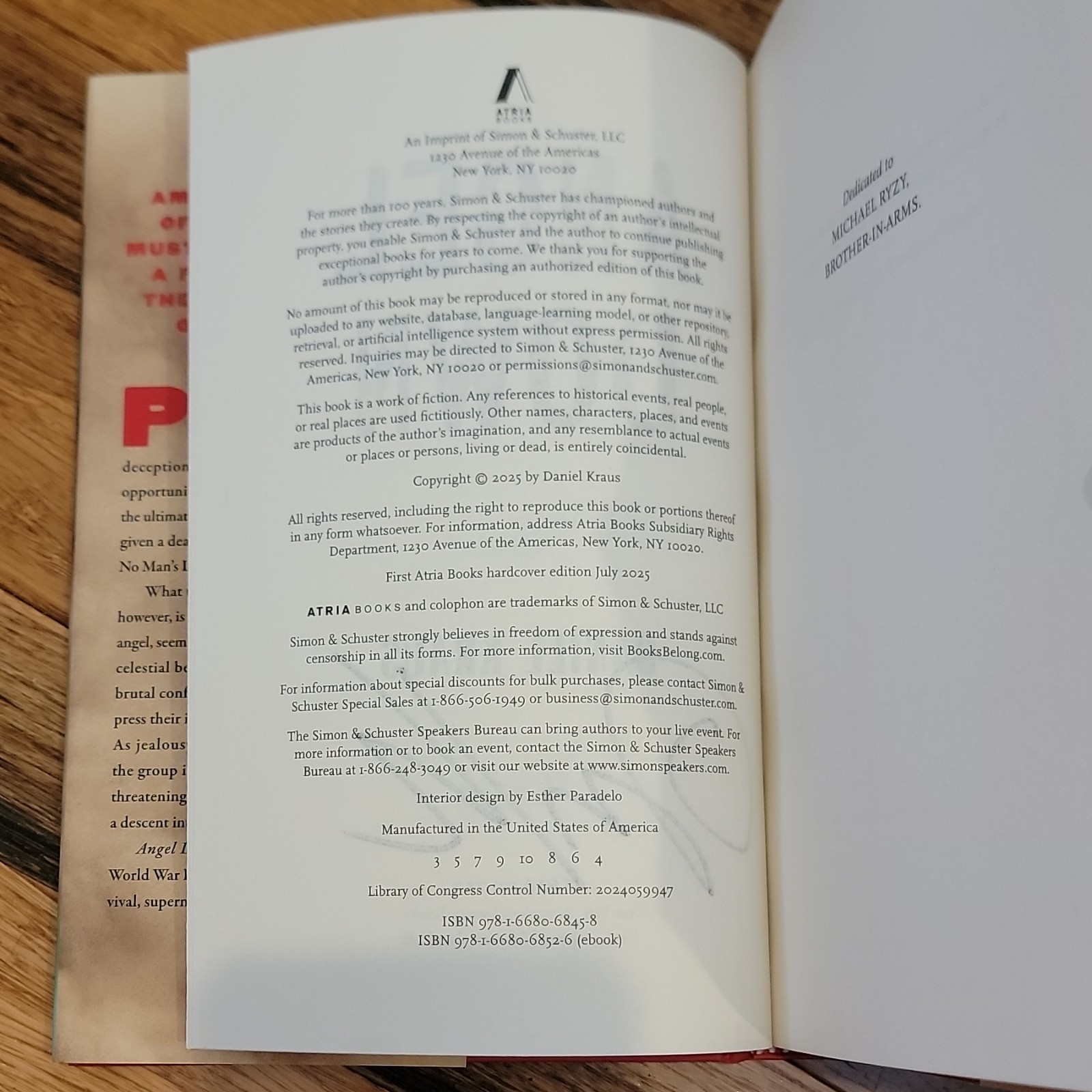 Angel Down (Pulitzer Prize Winner) Daniel Kraus Hardcover 2025 Signed