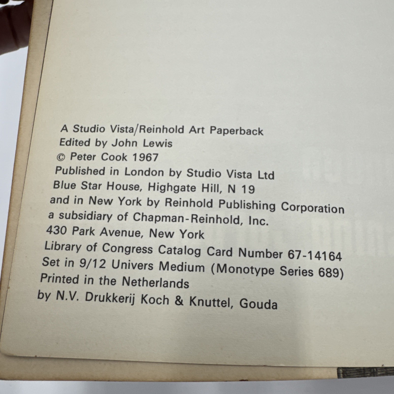 Architecture Action and Plan Peter Cook 1967 1st Ed Studio Vista Archigram MCM