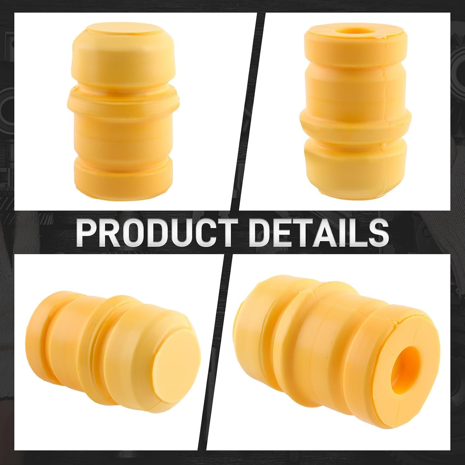 Front Bump Stops for Trucks, Jounce Bumpers in Yellow, Vehicle Specific Fit