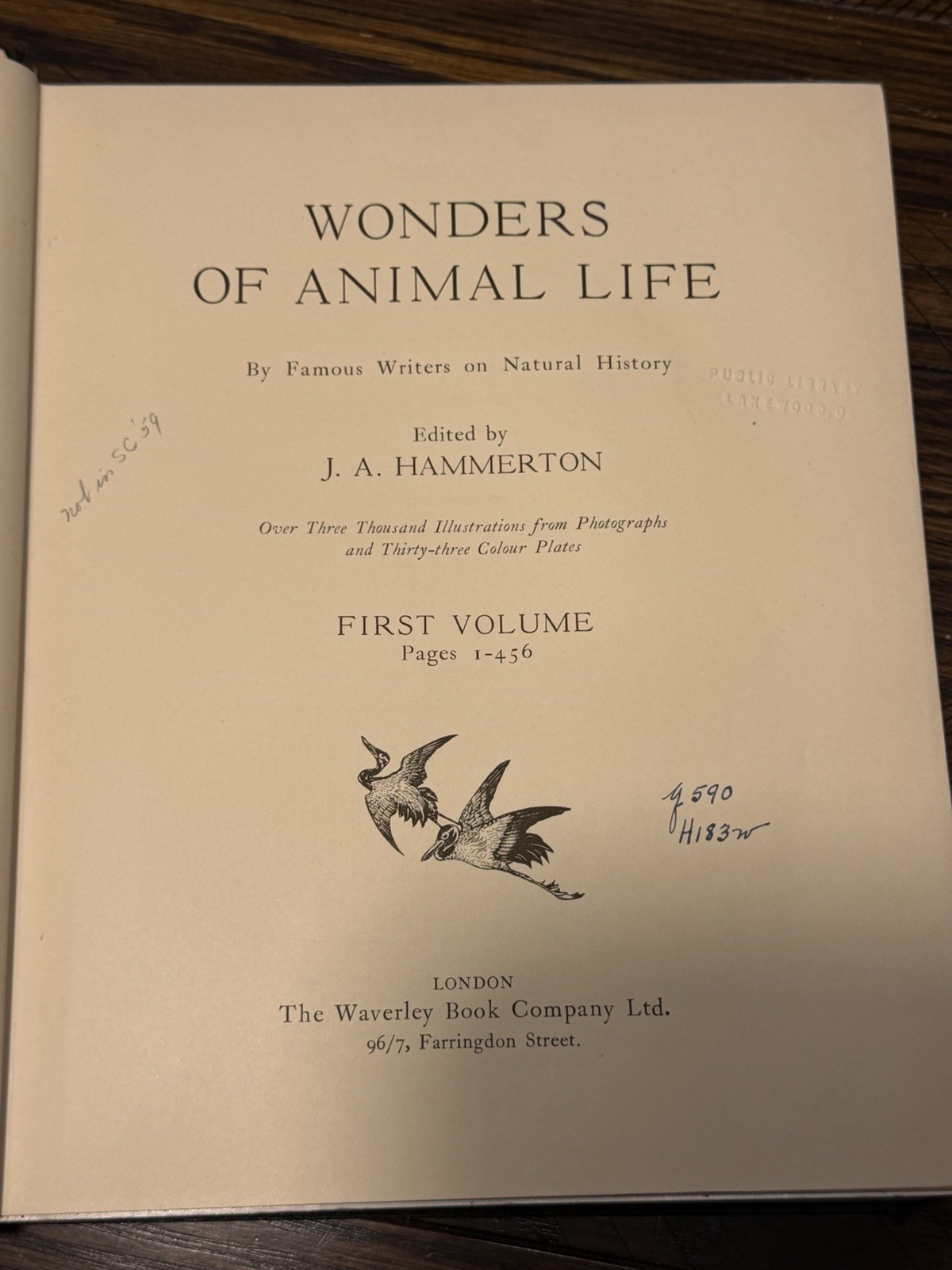 Wonders of Animal Life Volumes 1-4 J A Hammerton HC Waverley Natural History