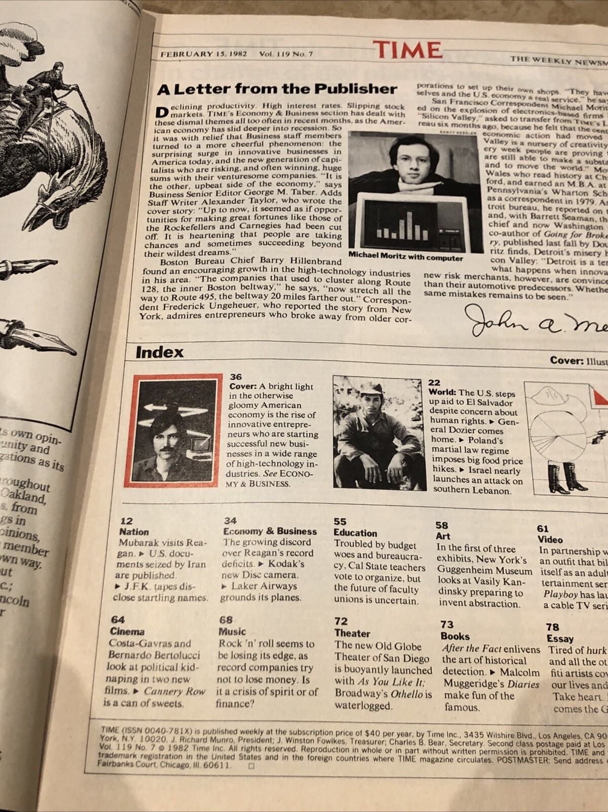 TIME MAGAZINE FEBRUARY 15, 1982 STEVE JOBS APPLE COMPUTERS STRIKING IT RICH RARE