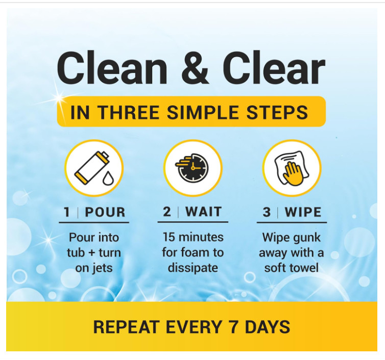 3-in-1 Weekly Hot Tub Cleaner, Conditioner & Clarifier–Spa Chemicals, 4 Week Kit