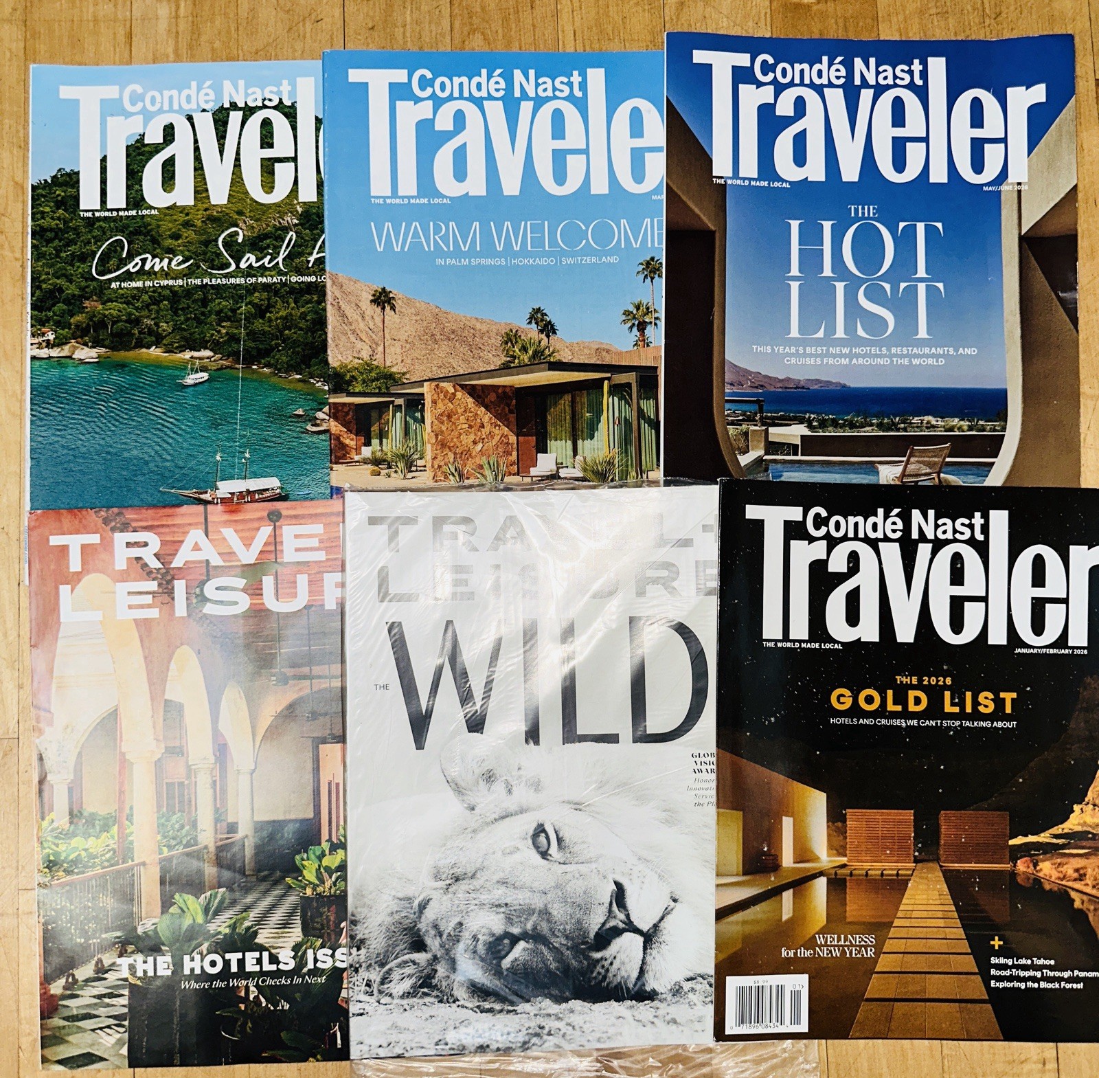 6 Lot Conde Nast Traveler Travel + Leisure Magazine Issue March April May 2026