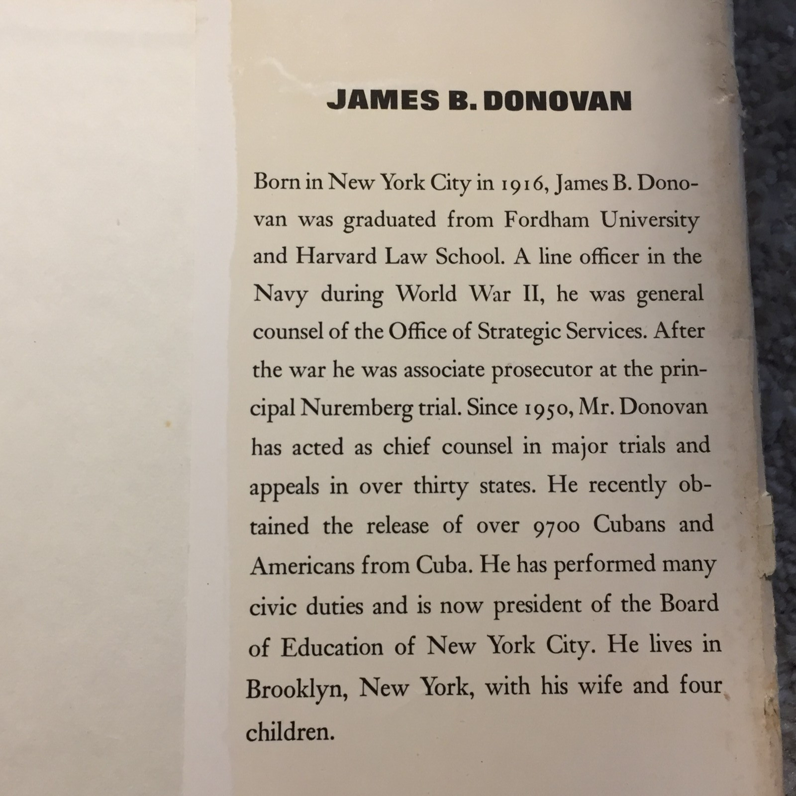 Strangers On A Bridge James B. Donovan 1964 Atheneum Cold War Espionage Book