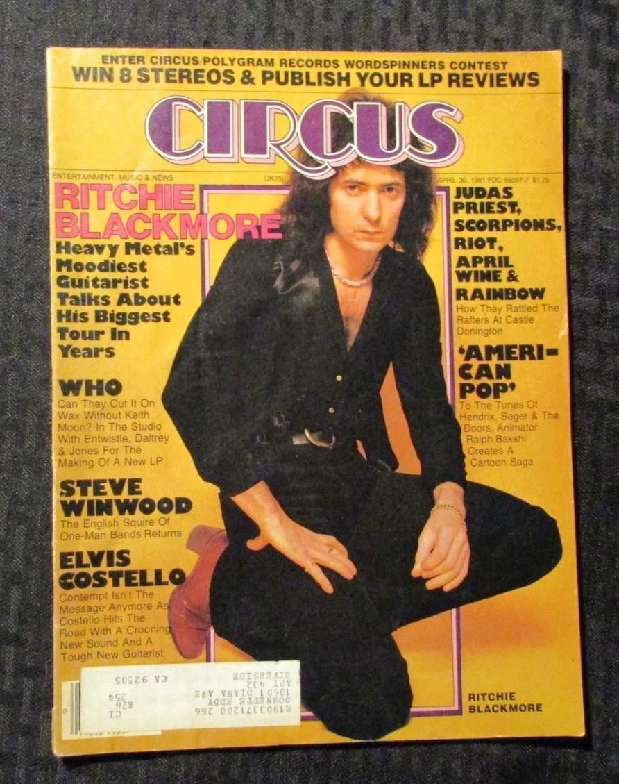 1981 April 30 CIRCUS Magazine G/VG 3.0 Ritchie Blackmore Rainbow / Judas Priest