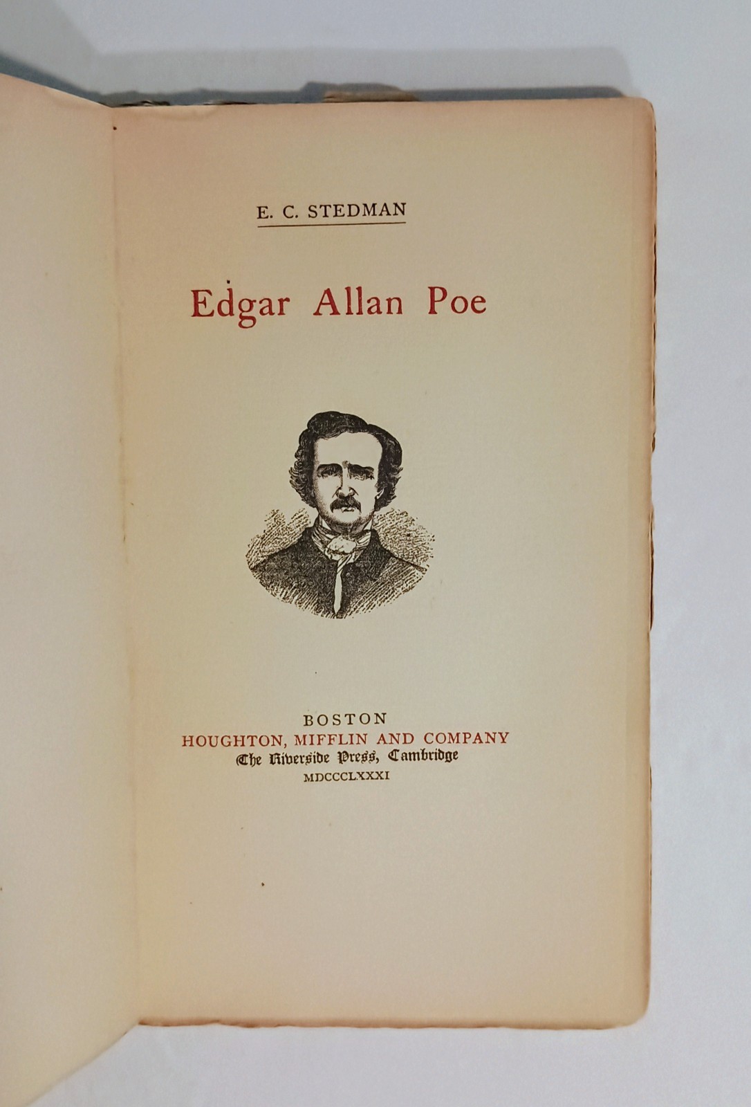 1881 EDGAR ALLAN POE by E.C. Stedman, 1st Edition, Biography