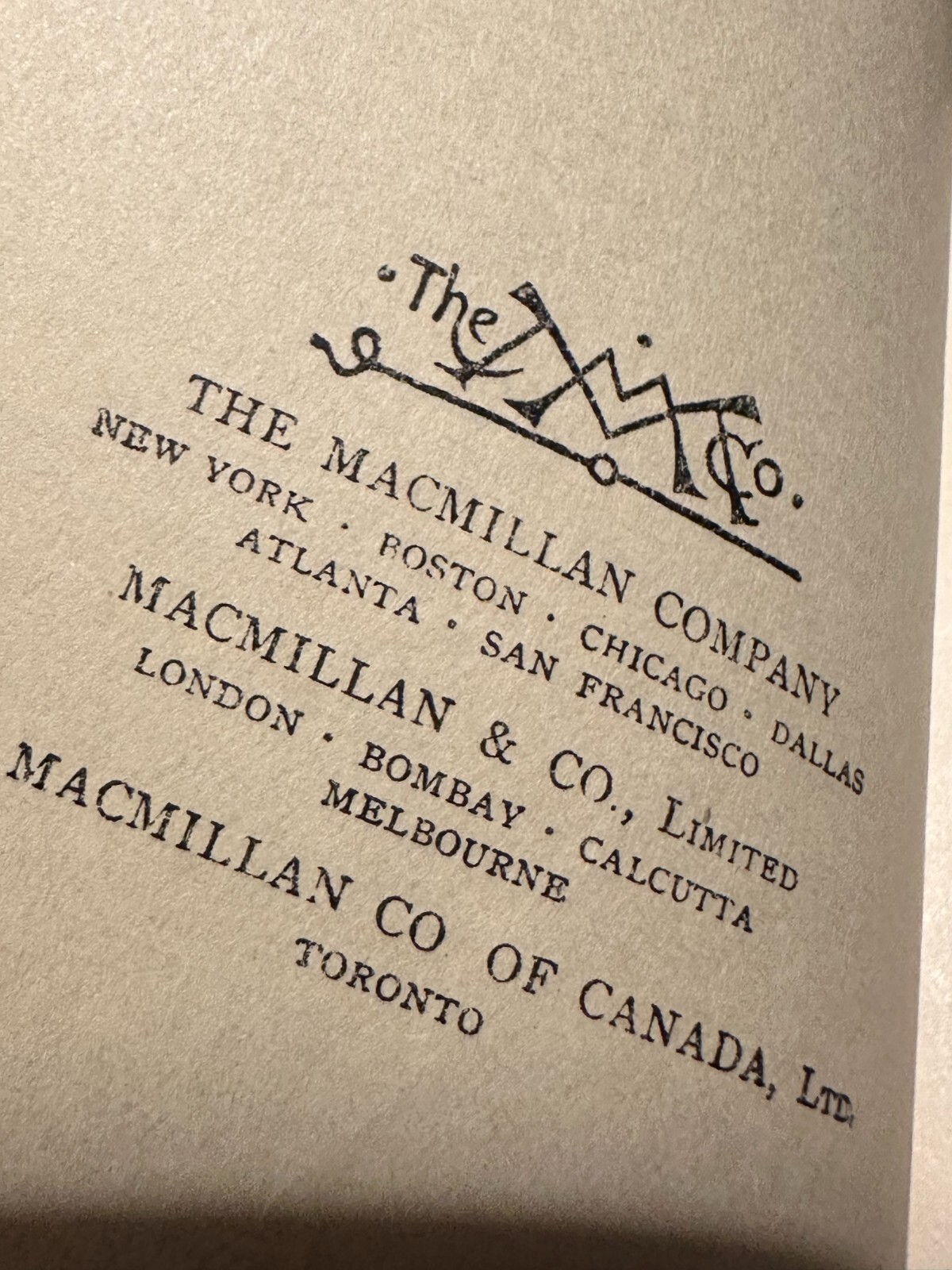 A Collection of Short Stories – 1924– The MacMillan Company