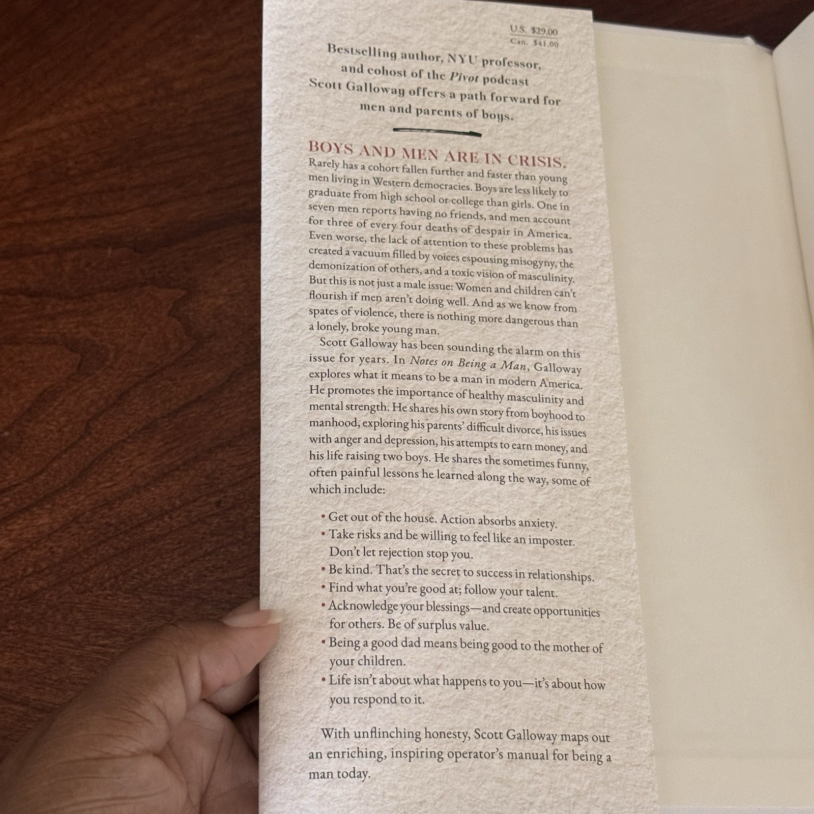 Notes on Being a Man Hardcover by Galloway, Scott