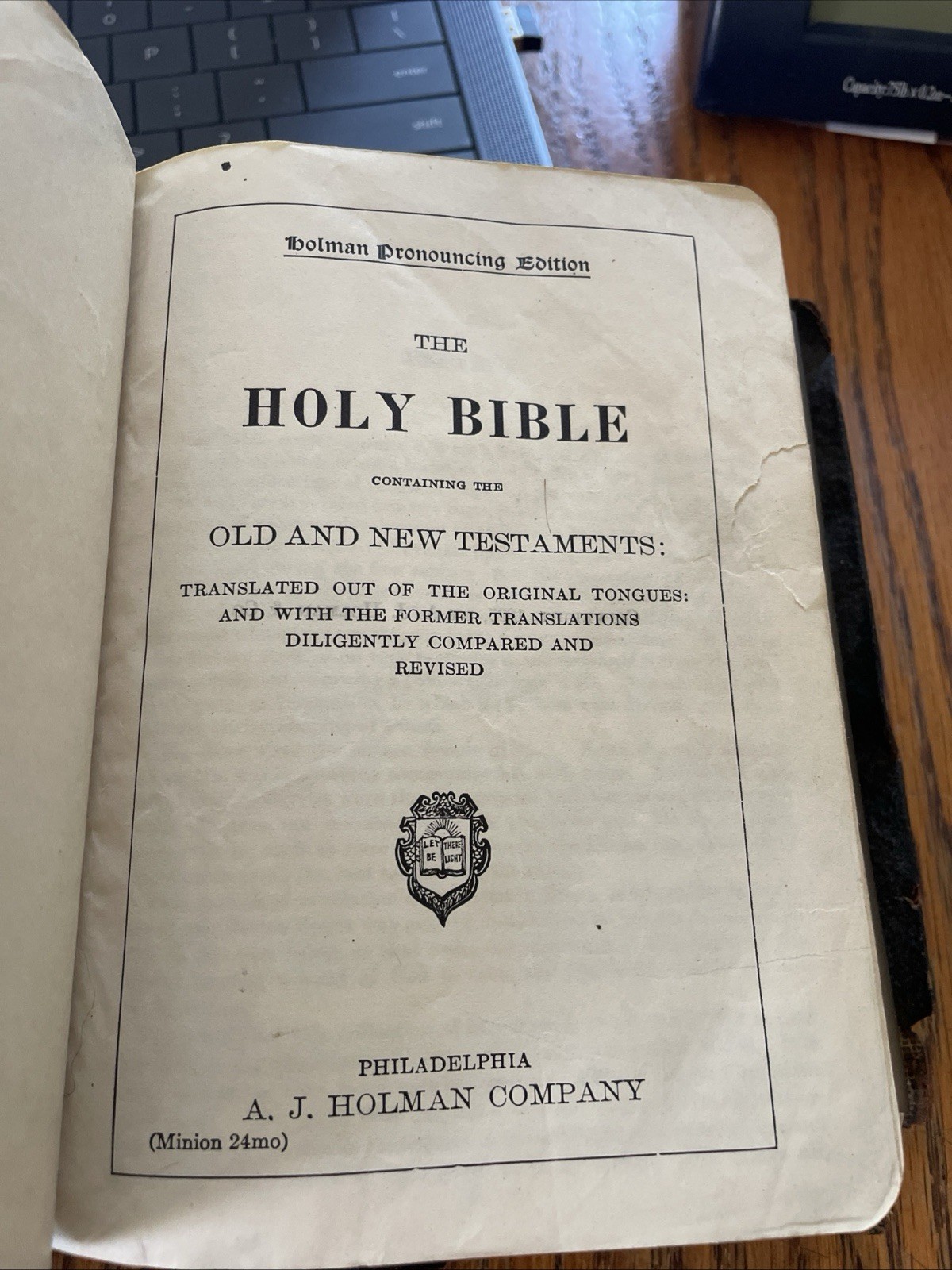 Antique 1895 The Holy Bible A J Holman Pronouncing Bible Pocket KJV USA + extras