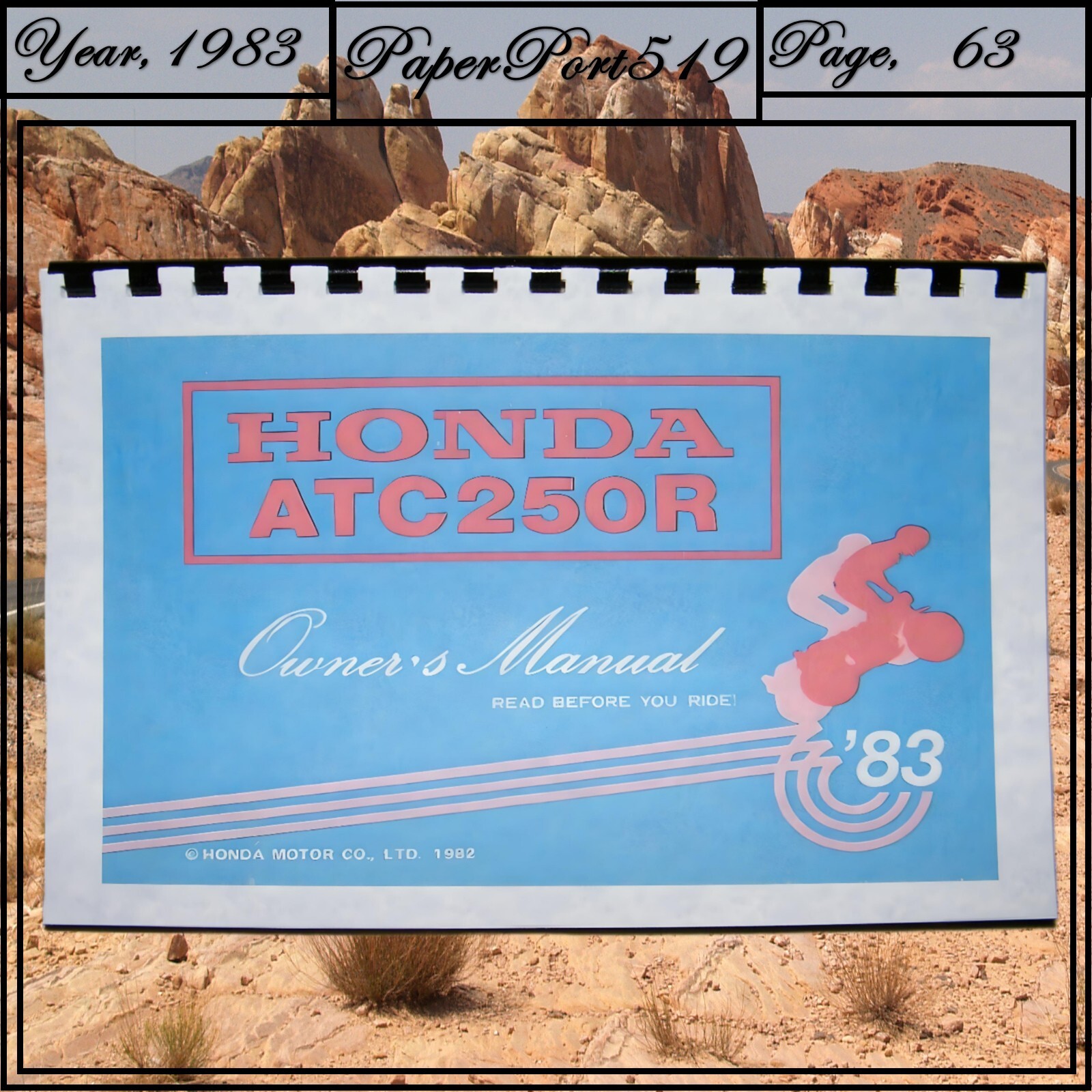 1983 Honda ATC250R Owner’s Manual 63 Pages