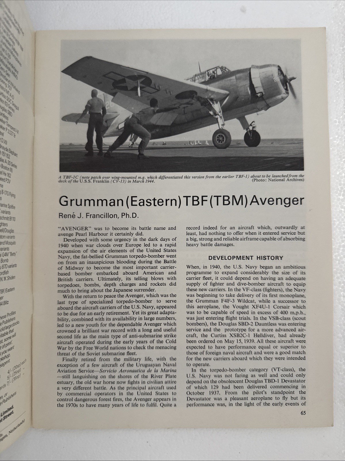 Profile Books Historical Magazin #214 – Grumman (Eastern) TBF (TBM) Aveng VG+